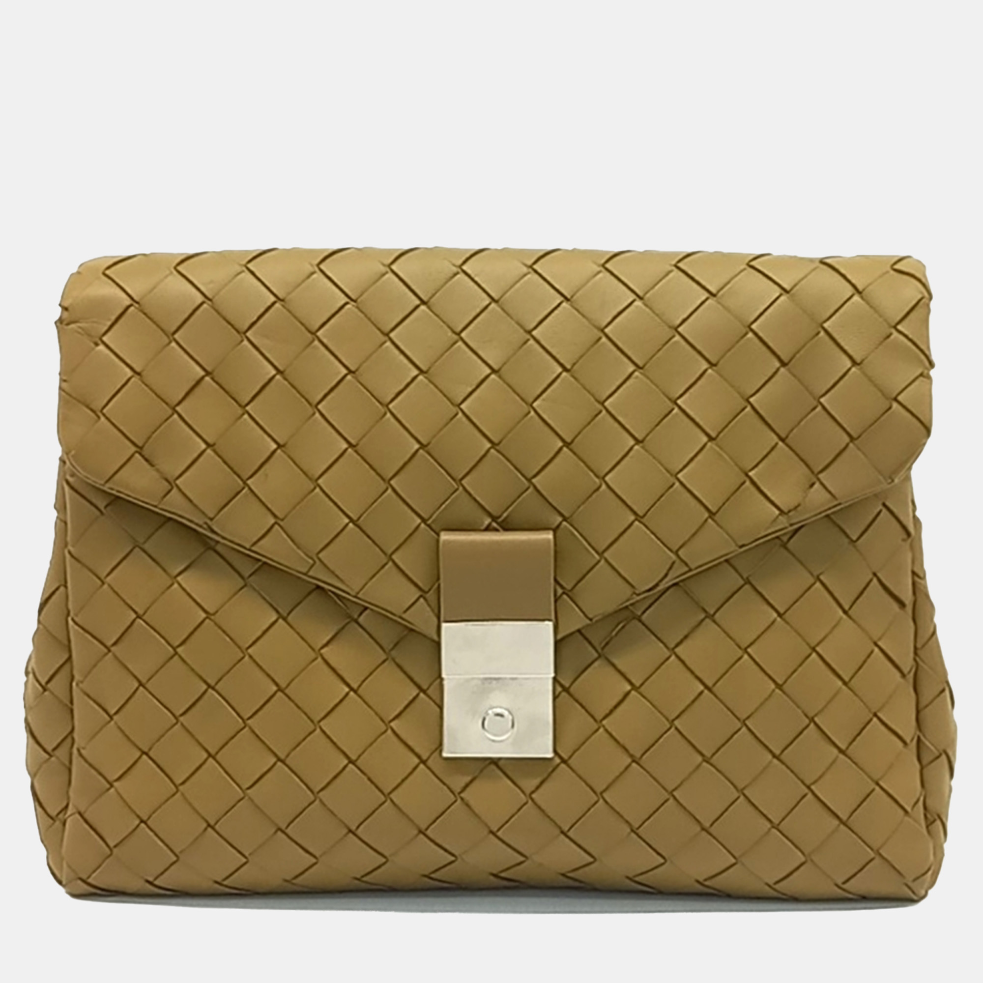 

Bottega Veneta Brown Leather mesh clutch