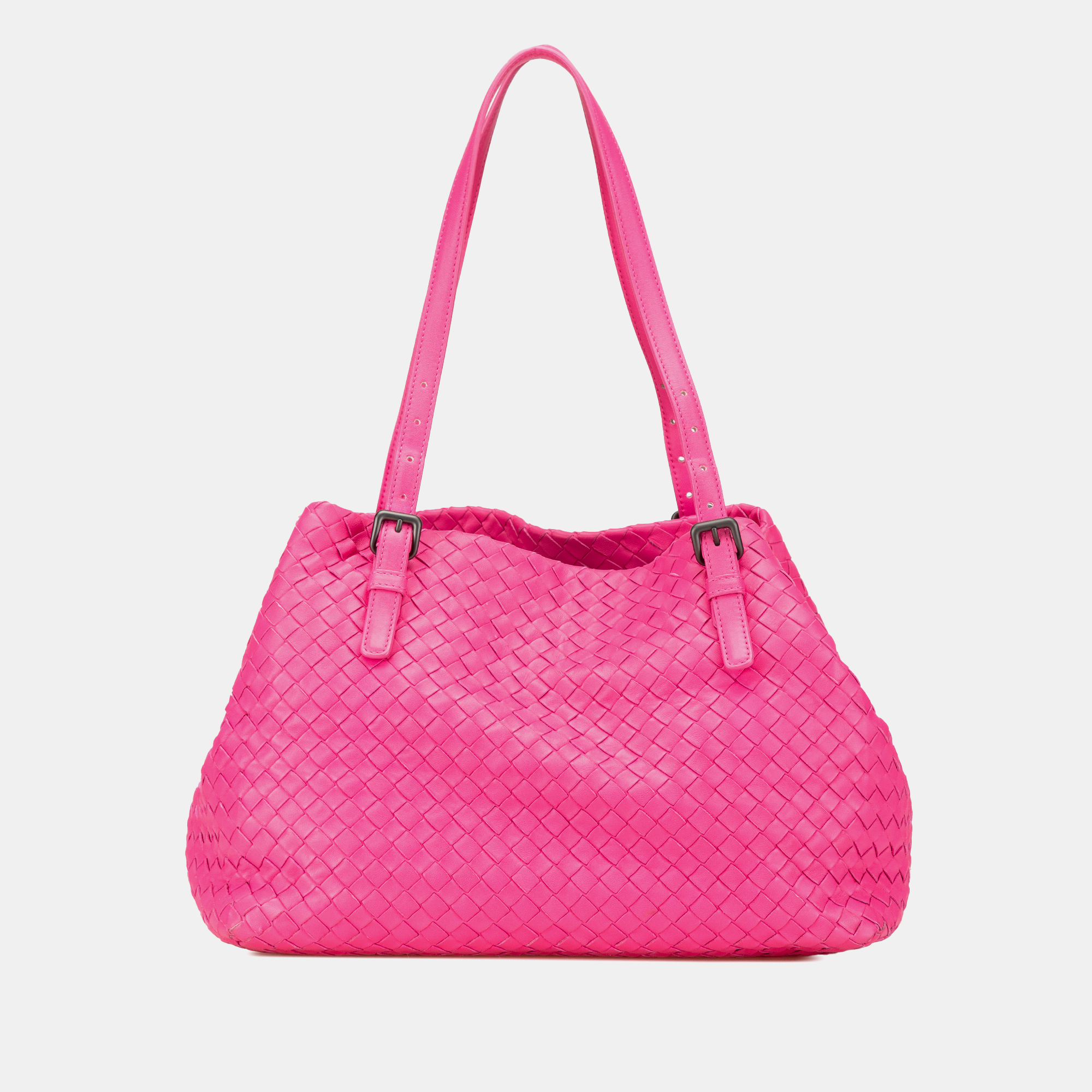

Bottega Veneta Pink Medium Nappa Intrecciato Cesta Tote