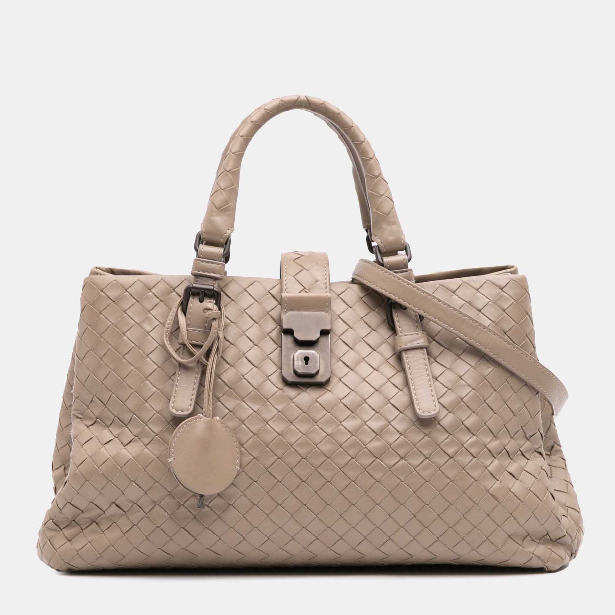

Bottega Veneta Brown Small Nappa Intrecciato Roma Satchel