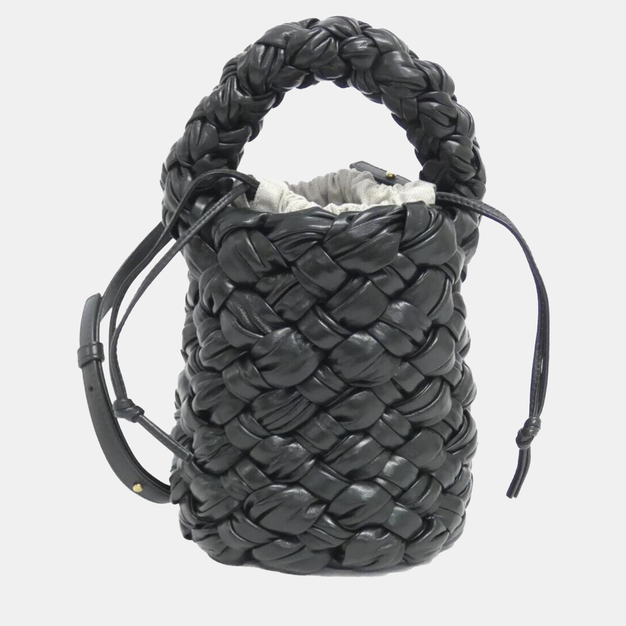 

Bottega Veneta Black Intrecciato Kalimero Bucket Bag, Green
