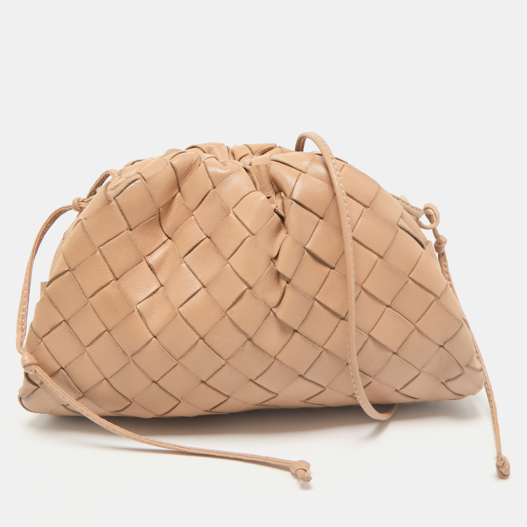 

Bottega Veneta Beige Intrecciato Leather Mini The Pouch