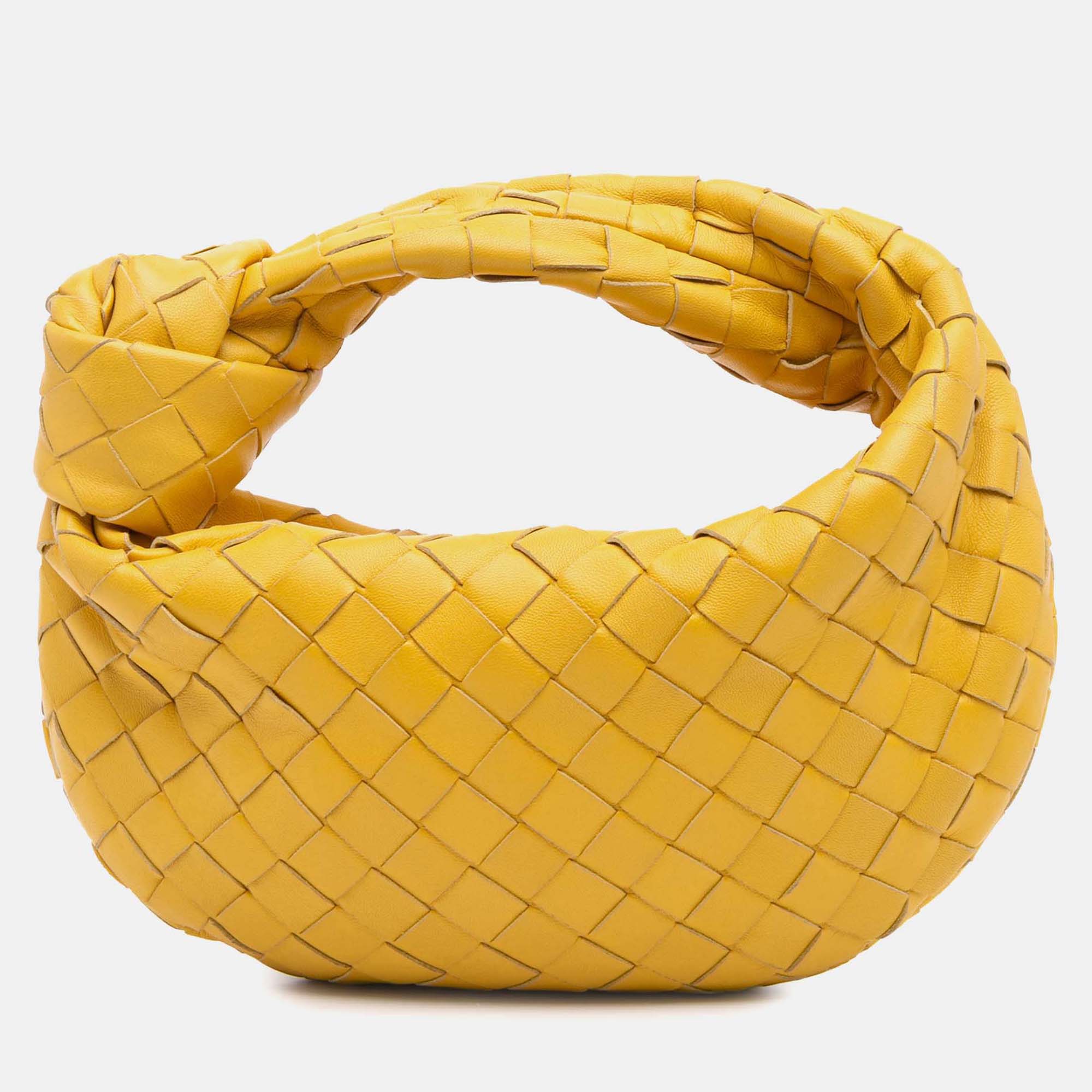 

Bottega Veneta Yellow Nappa Intrecciato Mini Jodie