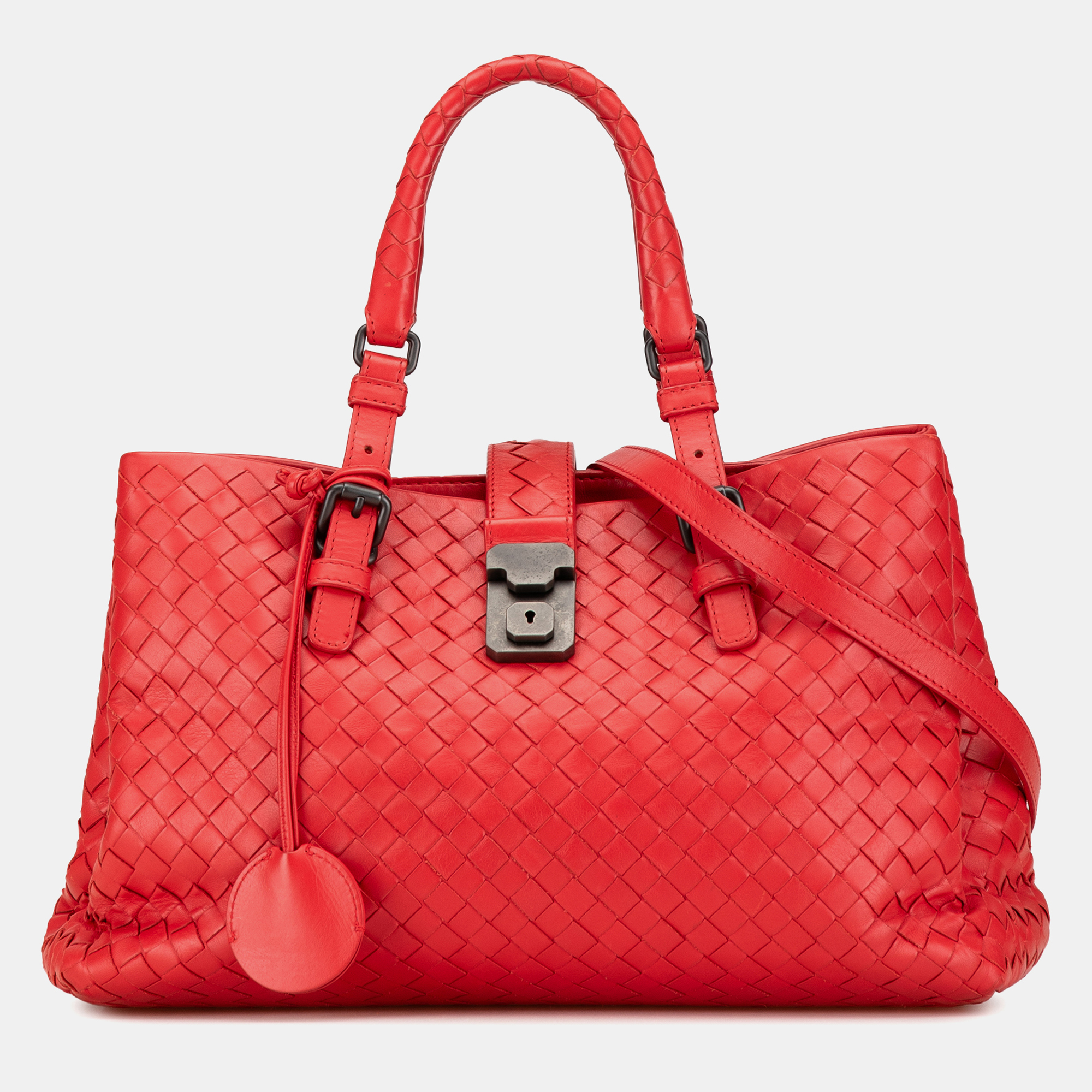 

Bottega Veneta Red Small Intrecciato Roma