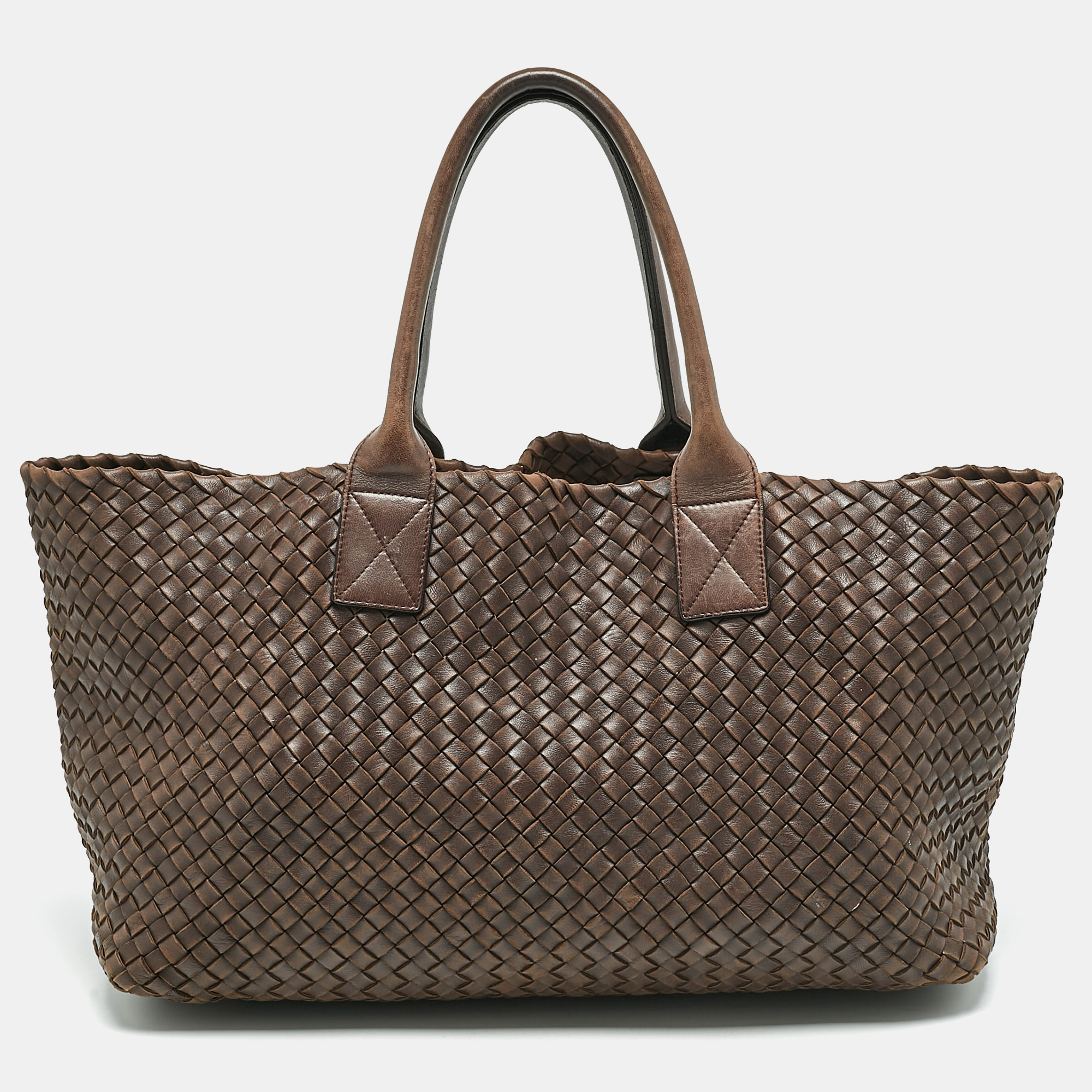 

Bottega Veneta Cacao Intrecciato Leather  Cabat Tote, Brown