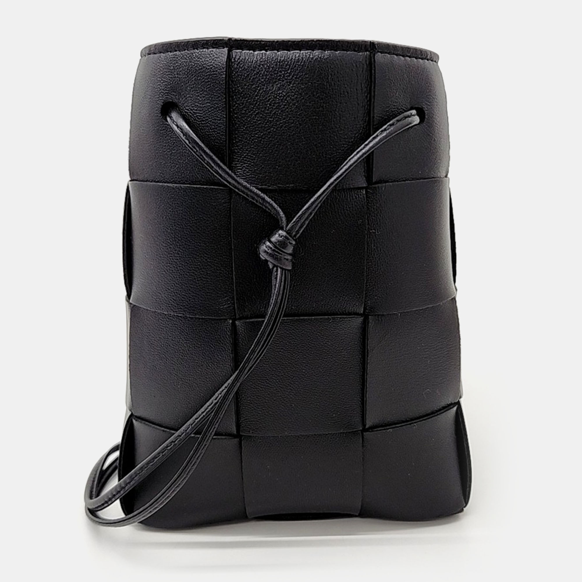 

Bottega Veneta Black Leather Cassette Bucket Bag