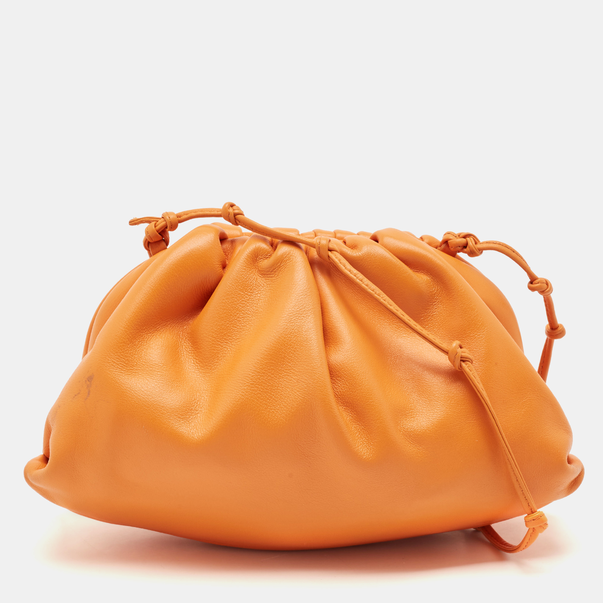 

Bottega Veneta Orange Leather Mini The Pouch Bag