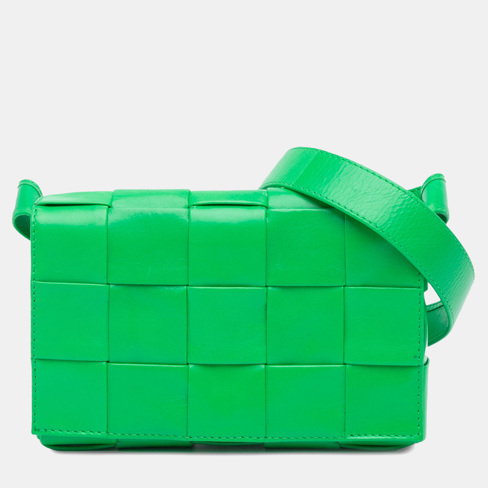 

Bottega Veneta Green Small Nappa Intrecciato Cassette Crossbody