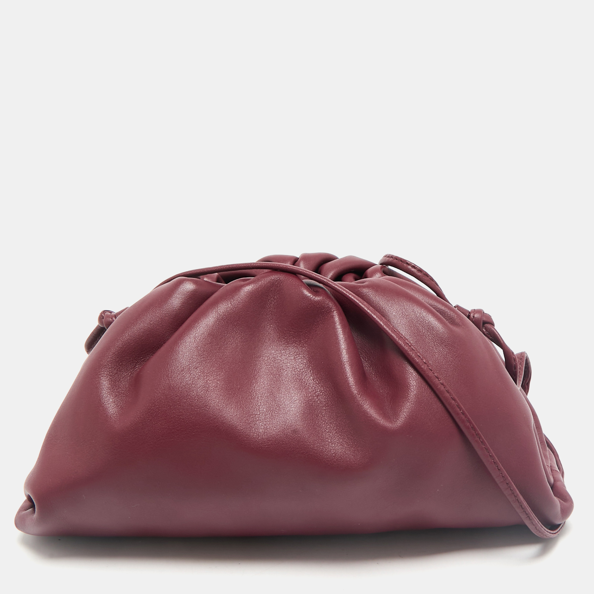 

Bottega Veneta Burgundy Bordeaux Leather Mini The Pouch Bag