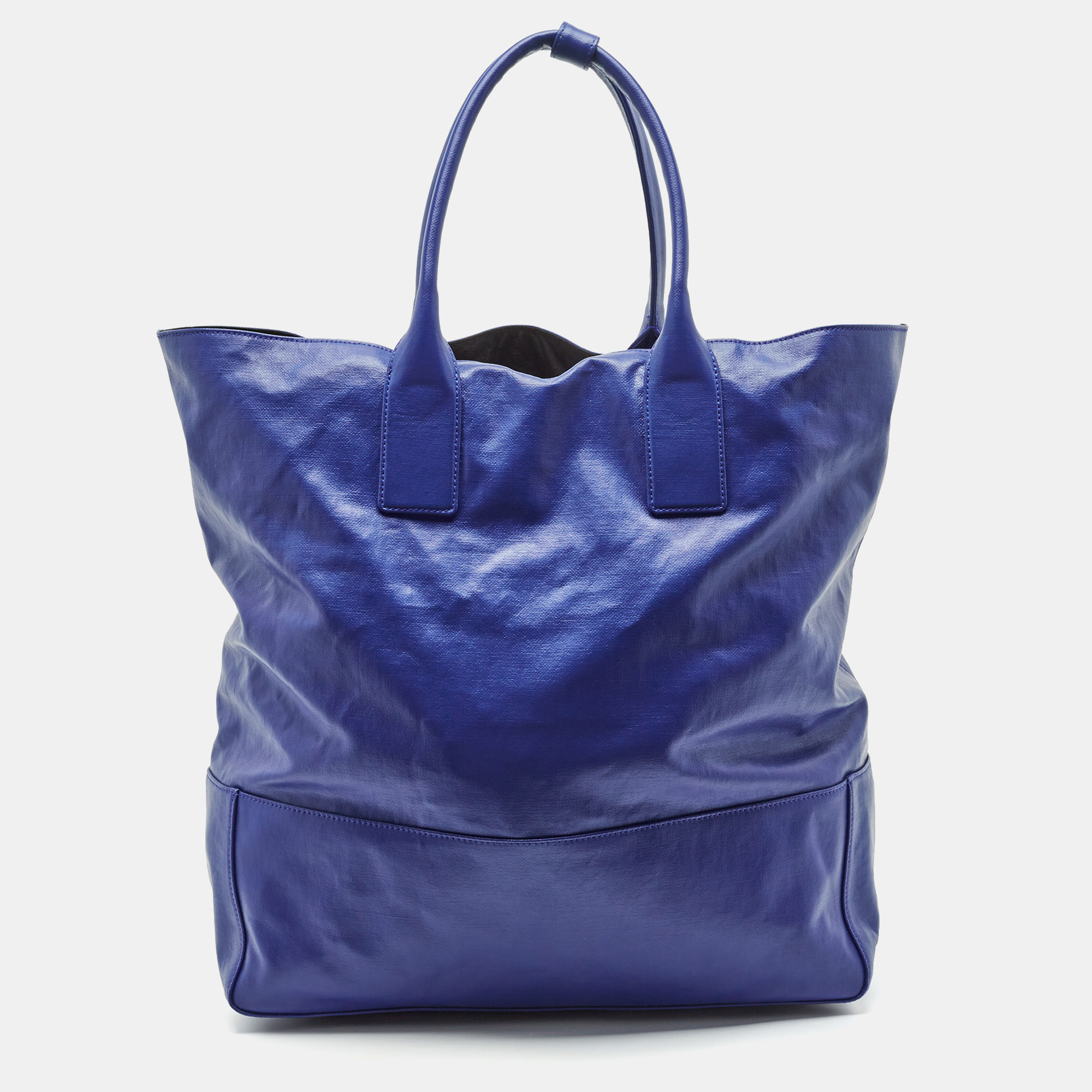 

Bottega Veneta Blue Coated Canvas Oversized Tote