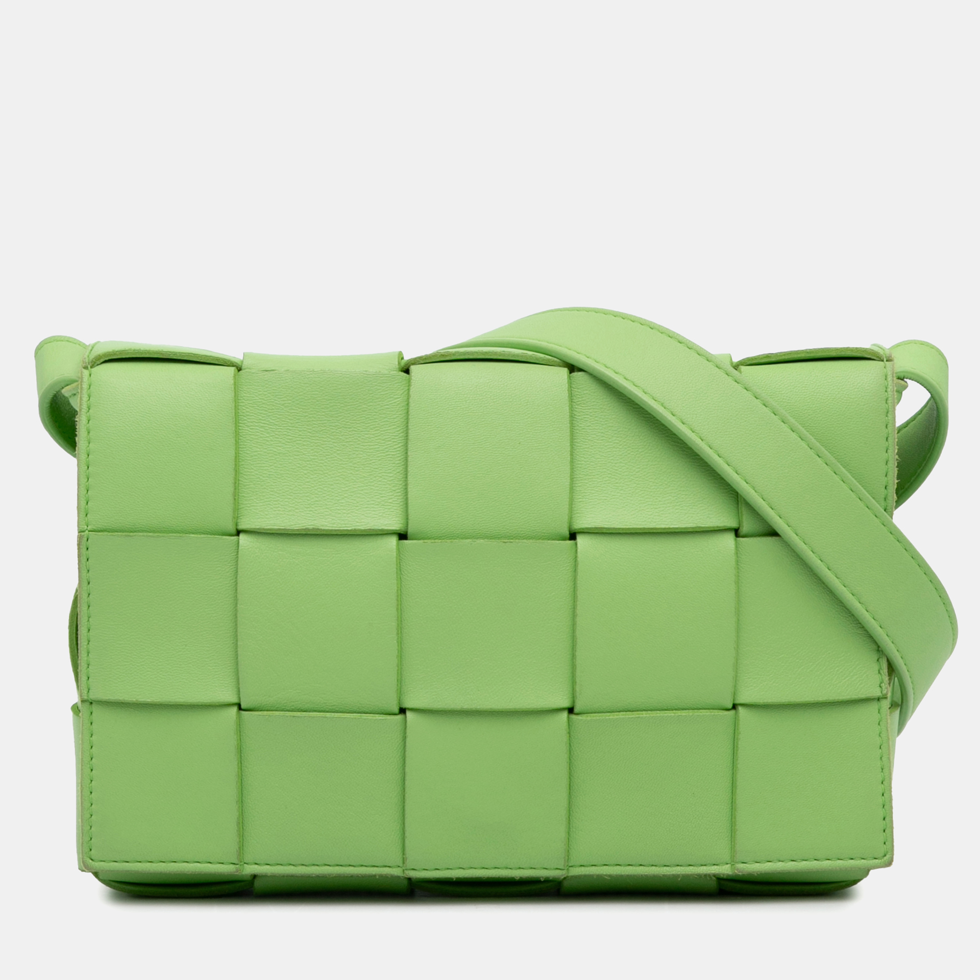 

Bottega Veneta Green Nappa Intrecciato Cassette Crossbody