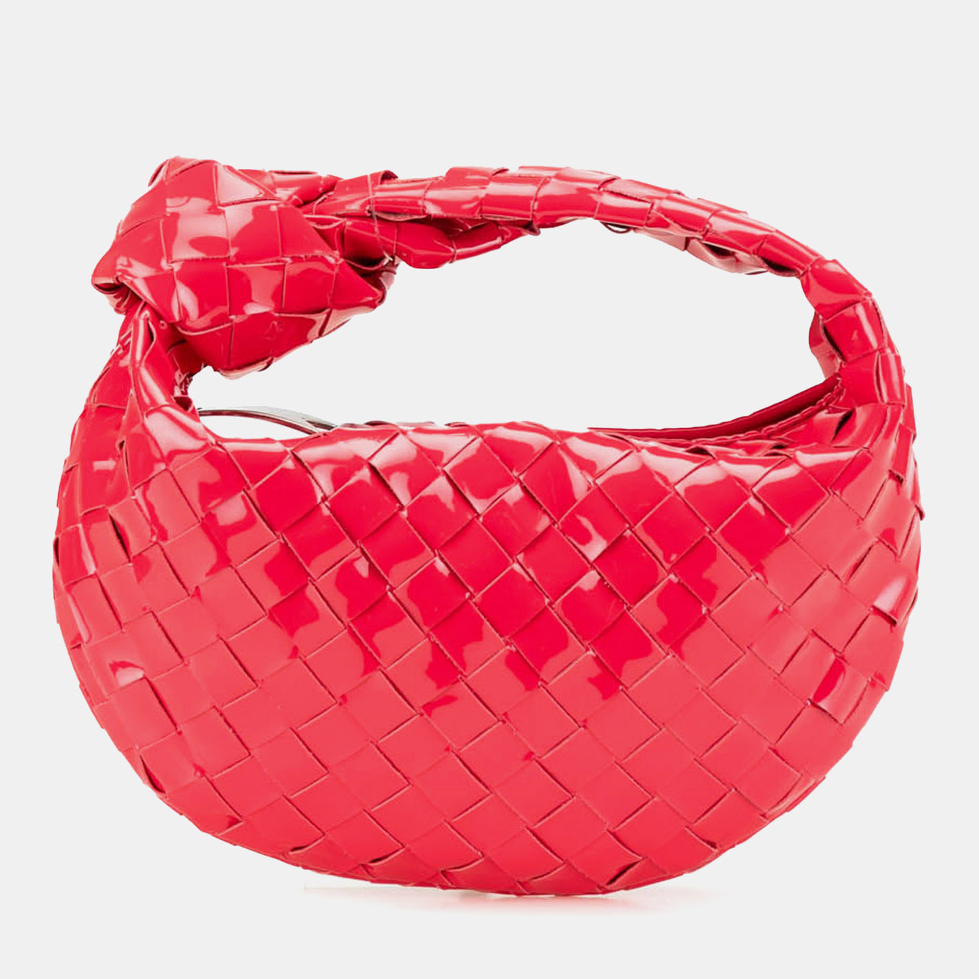 

Bottega Veneta Red Mini Patent Intrecciato Jodie