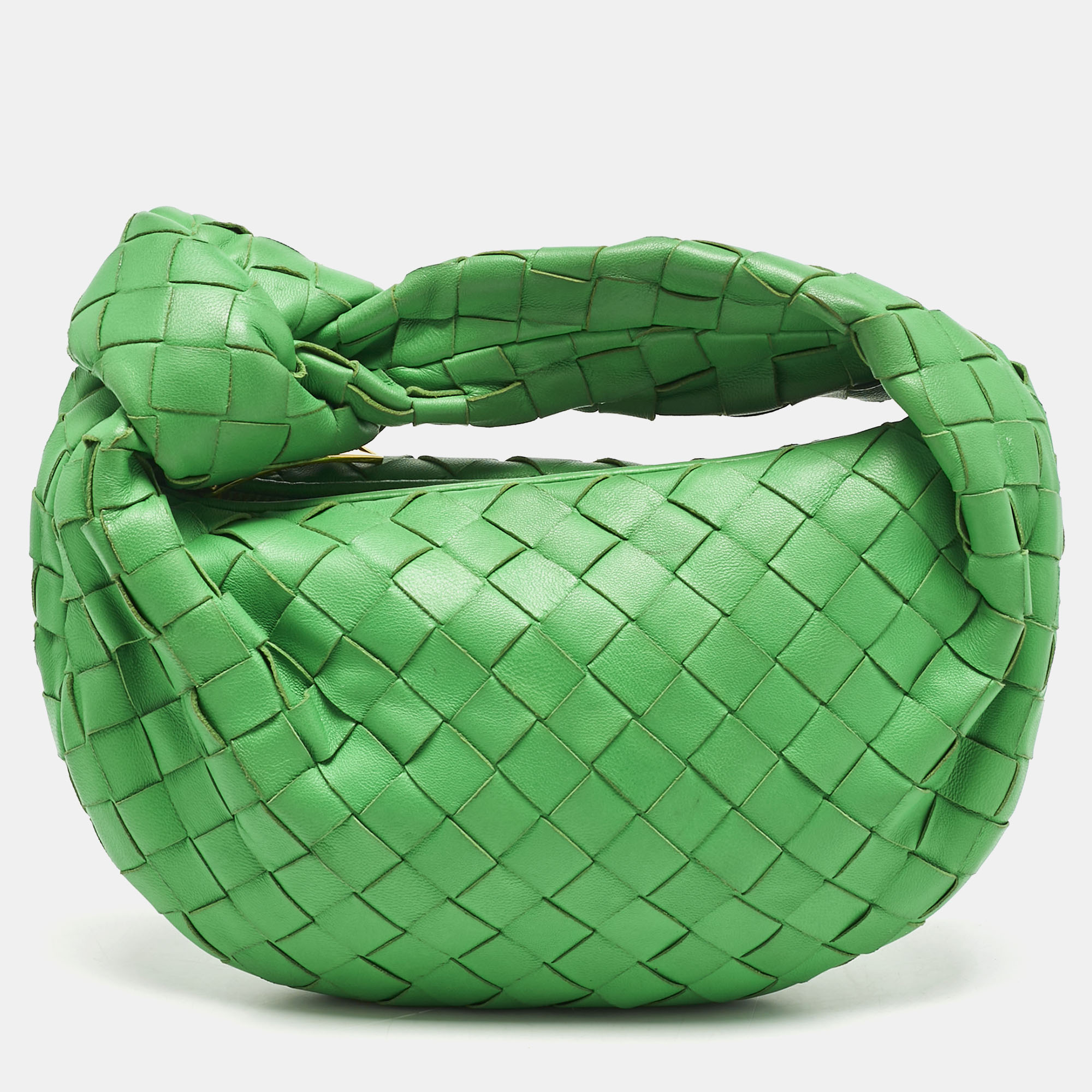 

Bottega Veneta Green Intrecciato Leather Mini Jodie Hobo