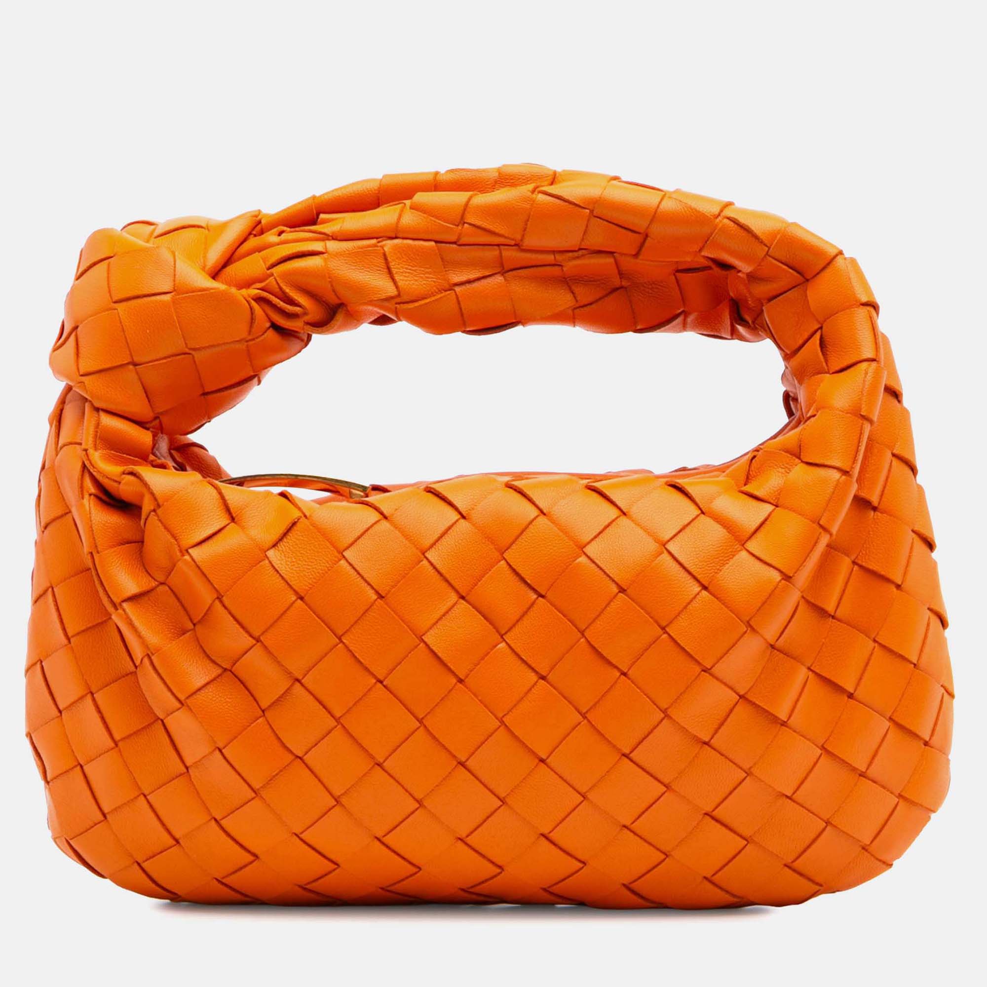 

Bottega Veneta Orange Mini Nappa Intrecciato Jodie
