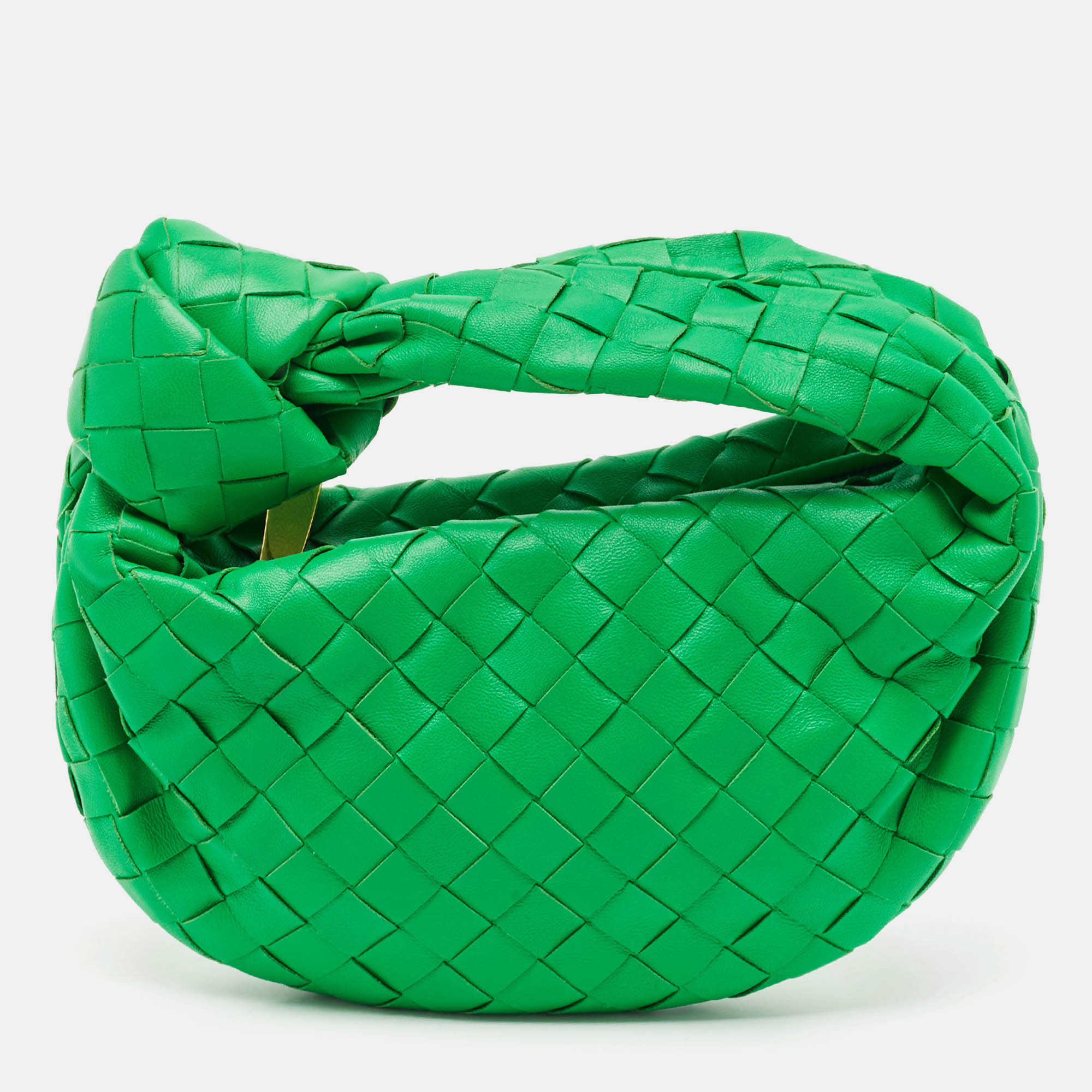 

Bottega Veneta Green Intrecciato Leather Mini Jodie Hobo