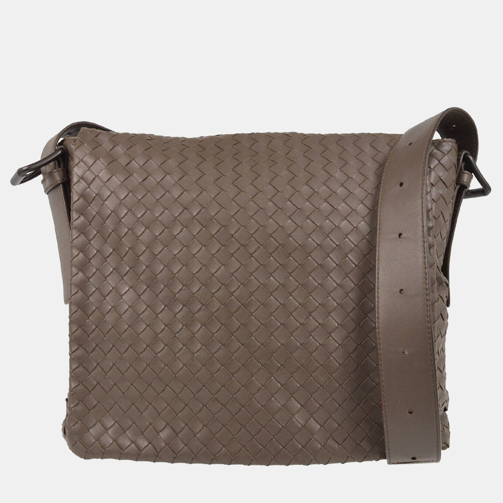 

Bottega Veneta Gray Intrecciato Messenger Bag, Grey