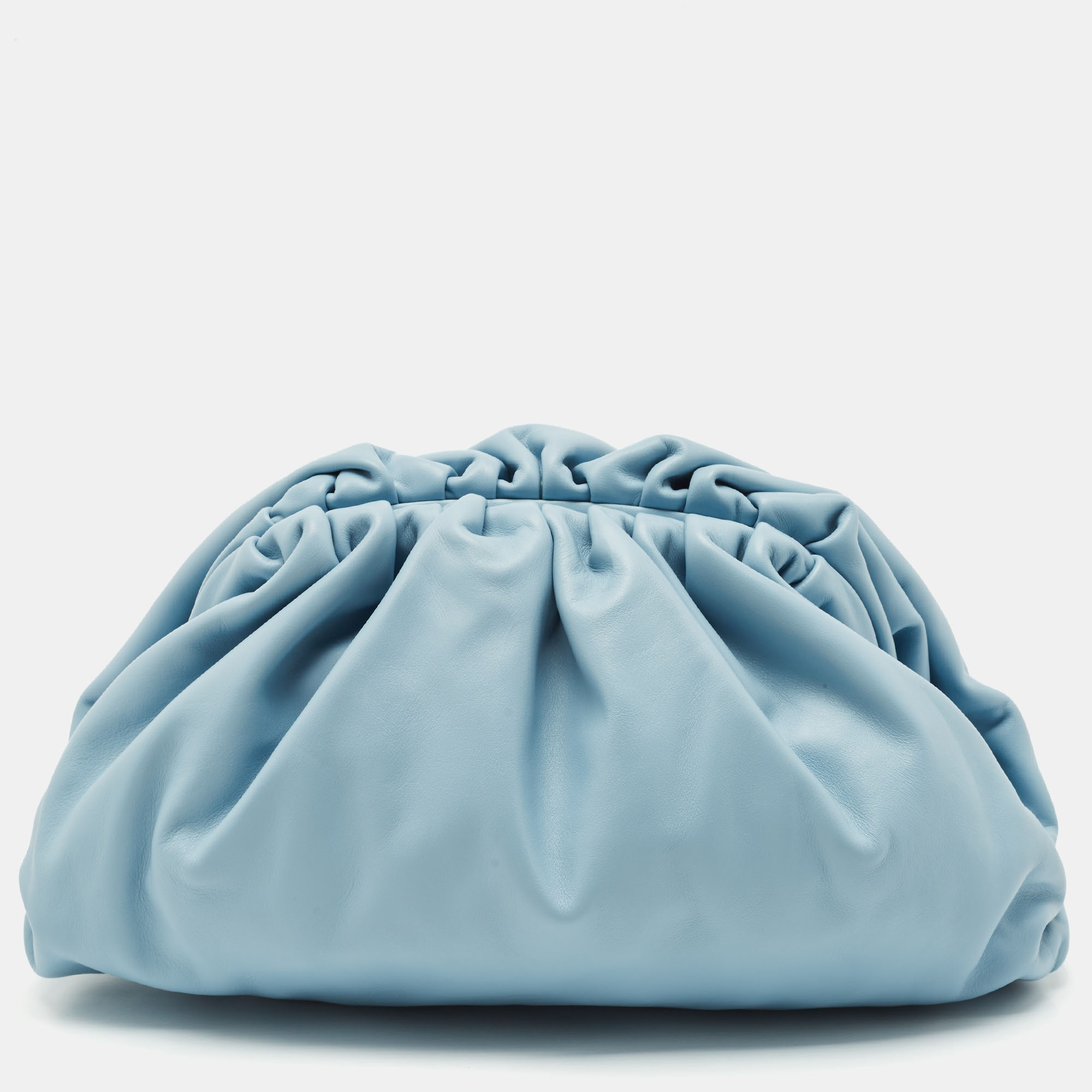 

Bottega Veneta Light Blue Leather Classic The Pouch Clutch