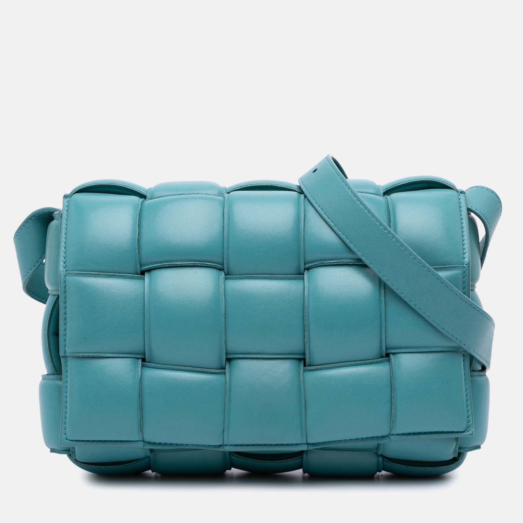 

Bottega Veneta Blue Nappa Intrecciato Padded Cassette Crossbody