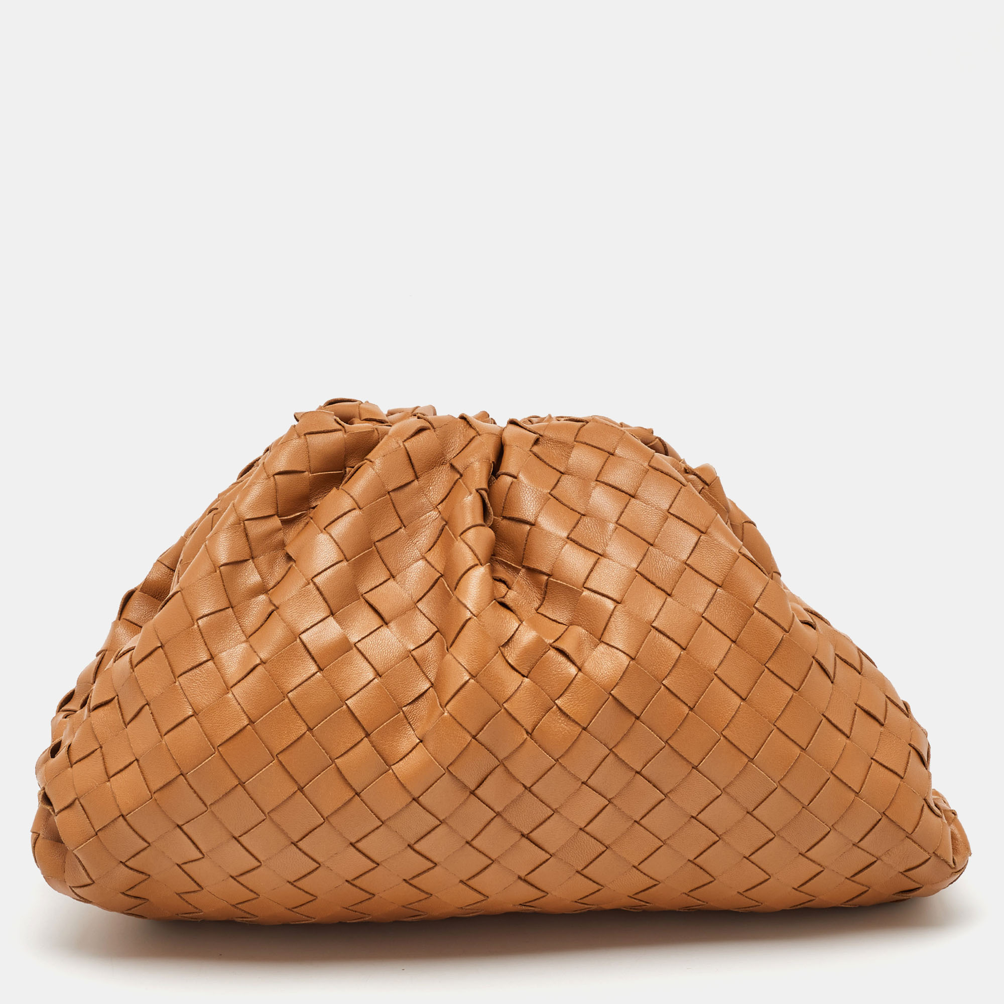 

Bottega Veneta Tan Intrecciato Leather  Pouch Clutch