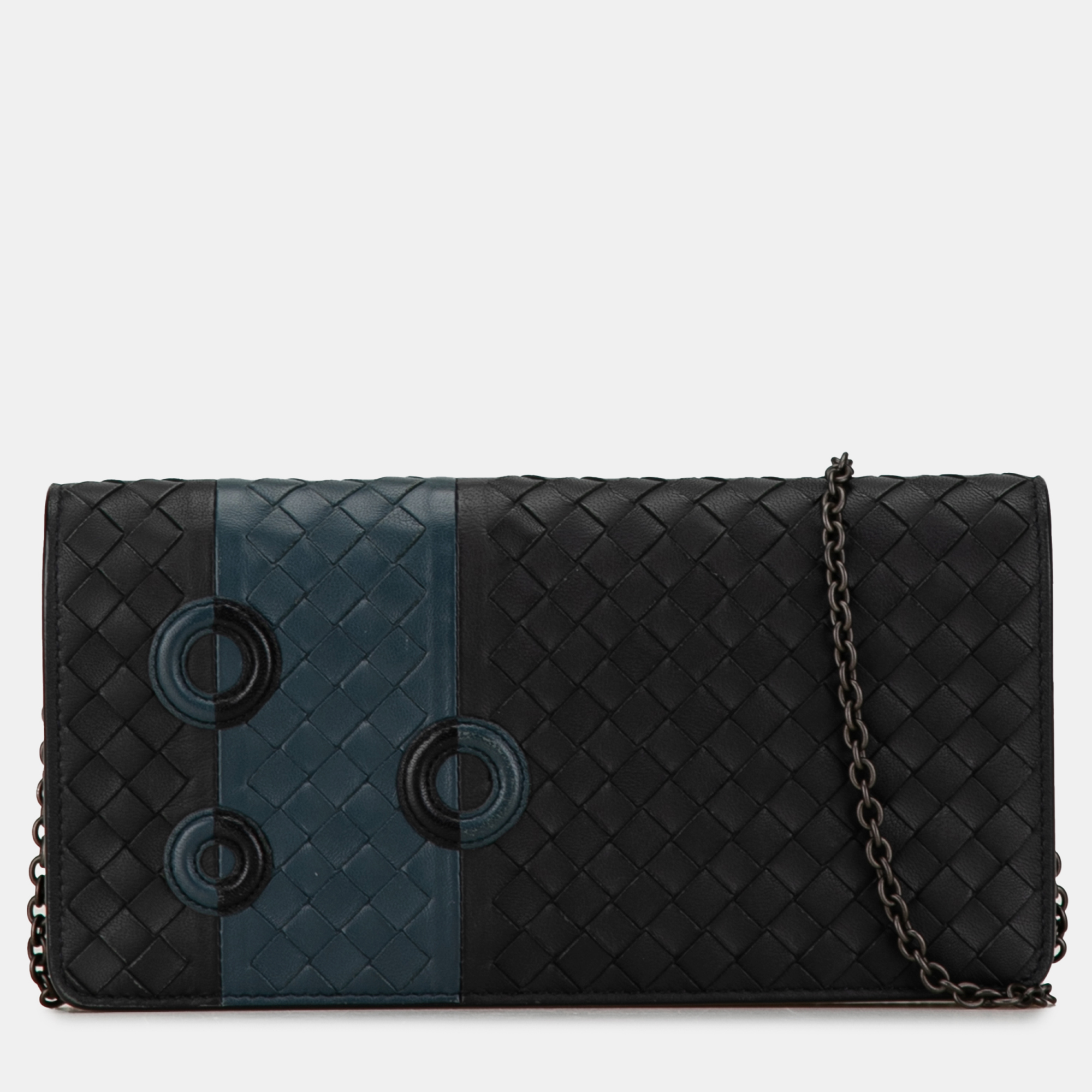

Bottega Veneta Black Intrecciato Wallet On Chain