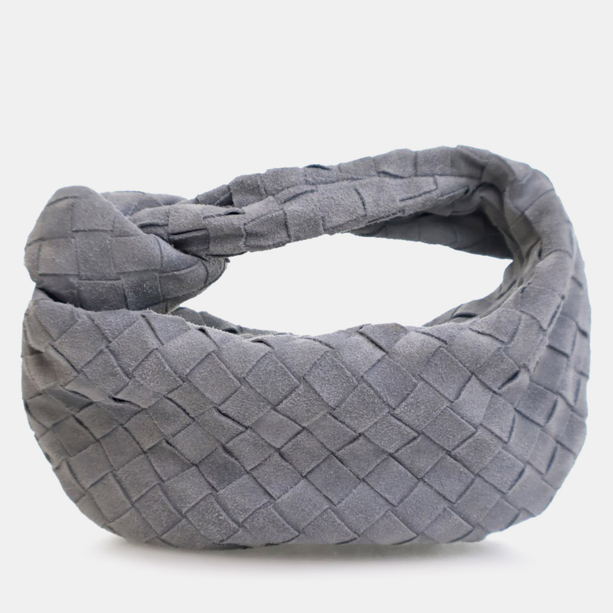 

Bottega Veneta Grey Mini Suede Intrecciato Jodie