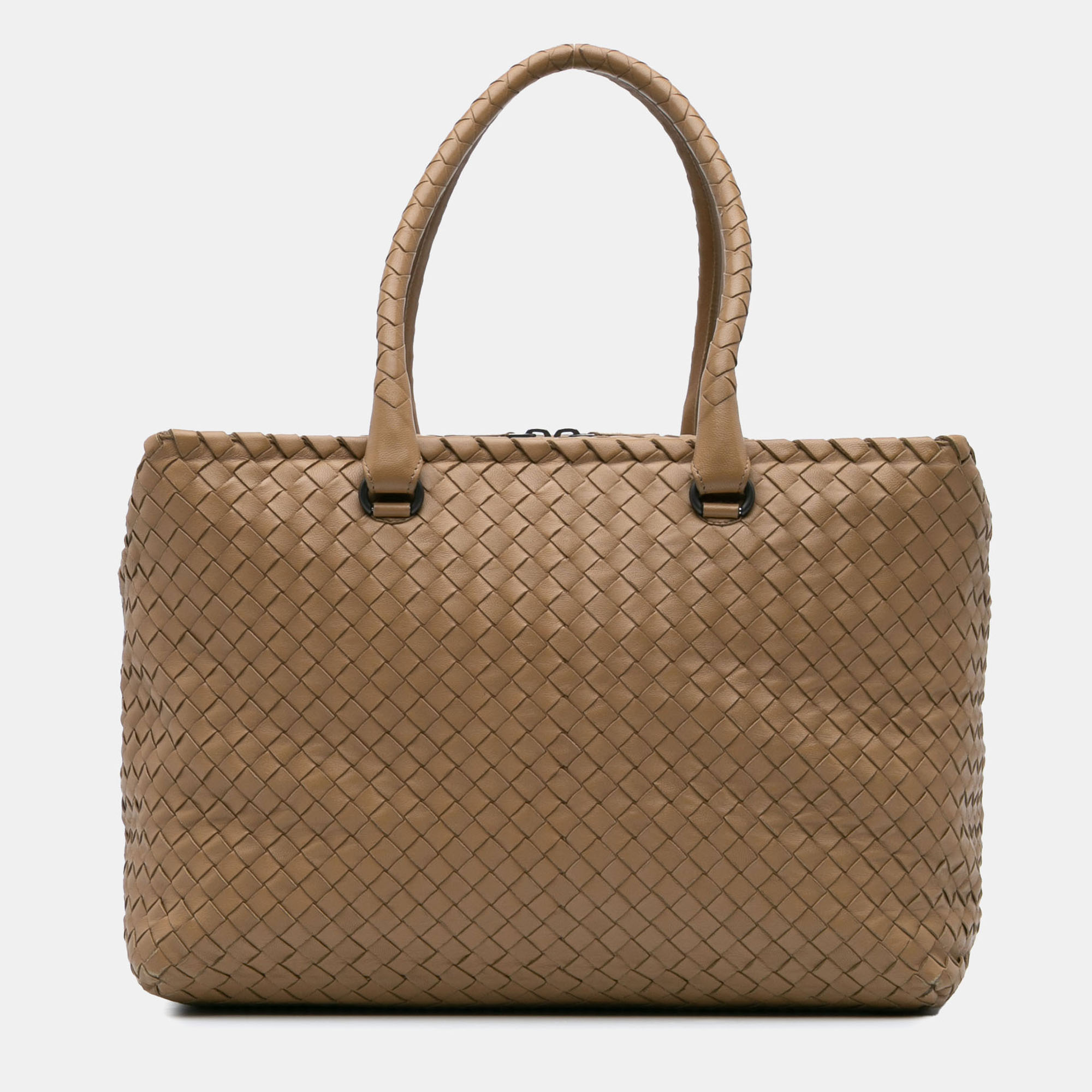 

Bottega Veneta Brown Nappa Intrecciato Brick Tote
