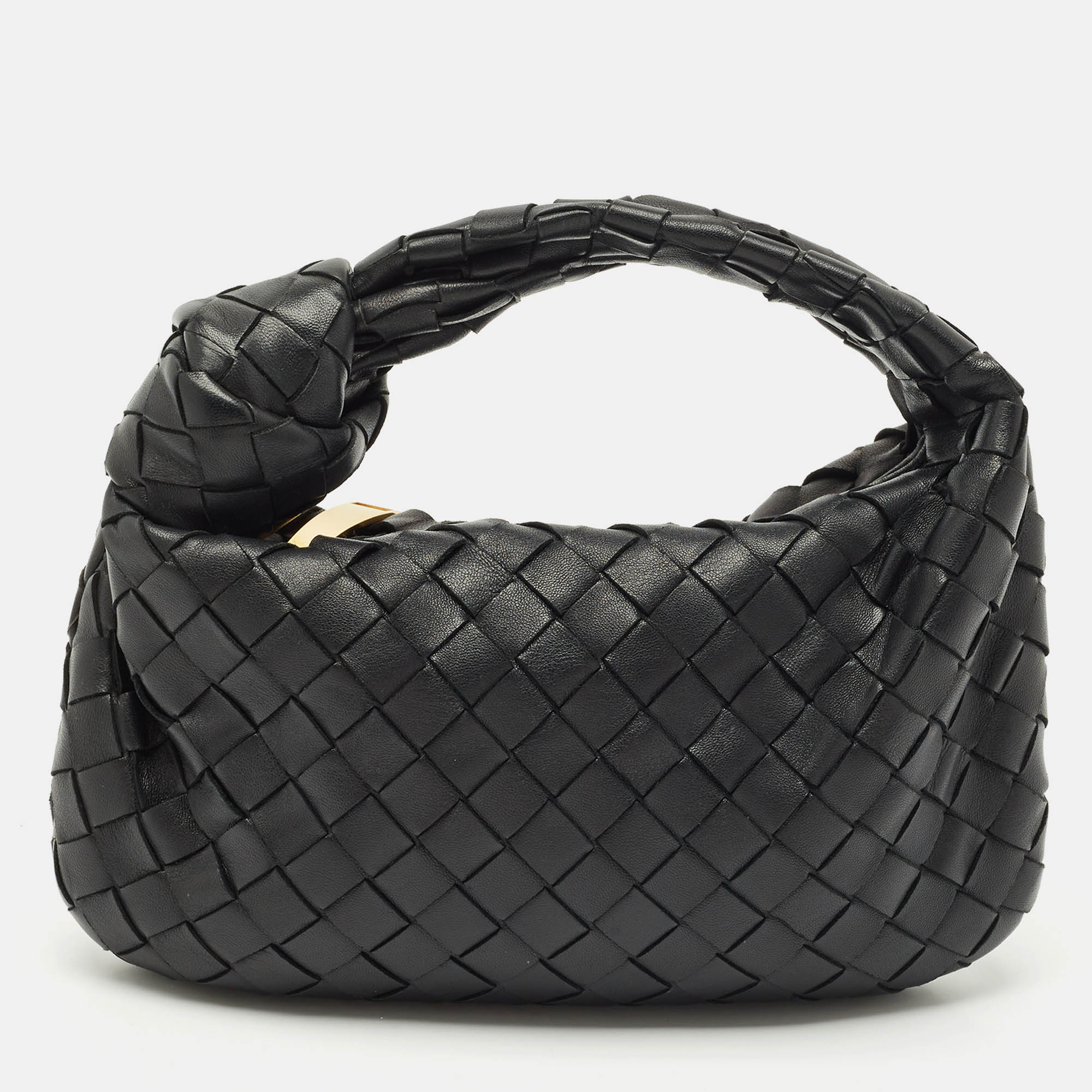 

Bottega Veneta Black Intrecciato Leather Mini Jodie Hobo
