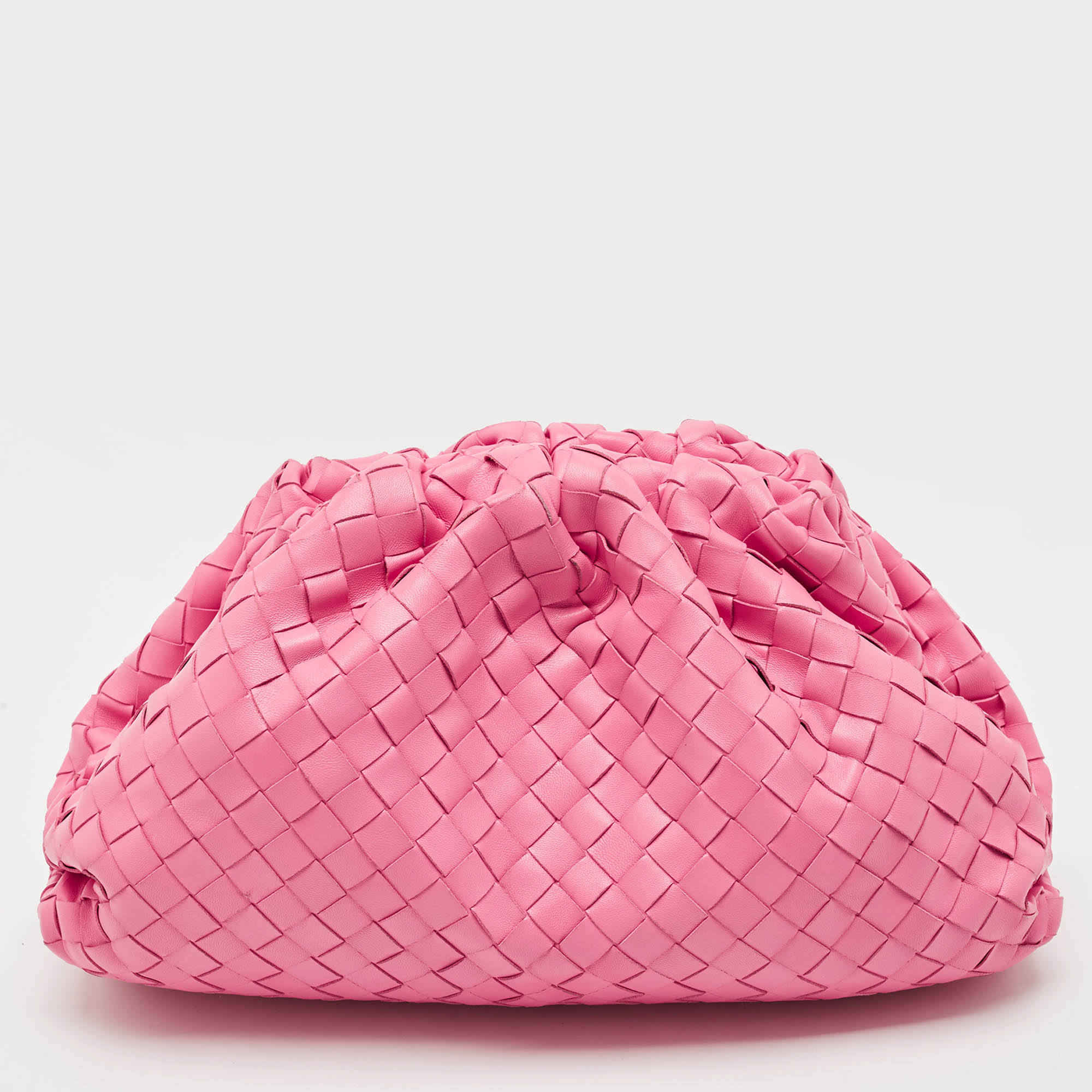 

Bottega Veneta Pink Intrecciato Leather Classic The Pouch