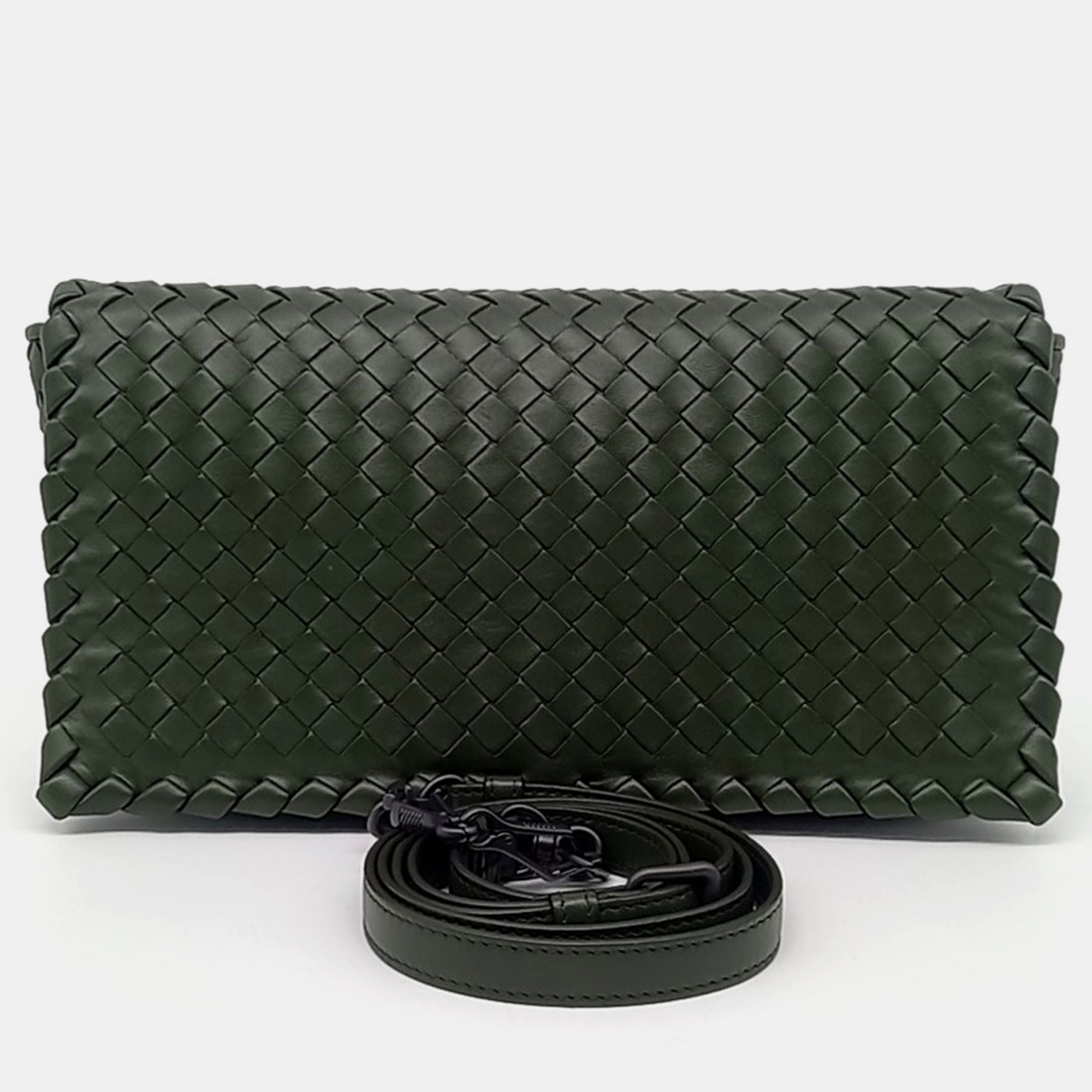 

Bottega Veneta Green Leather Mesh Crossbody Bag