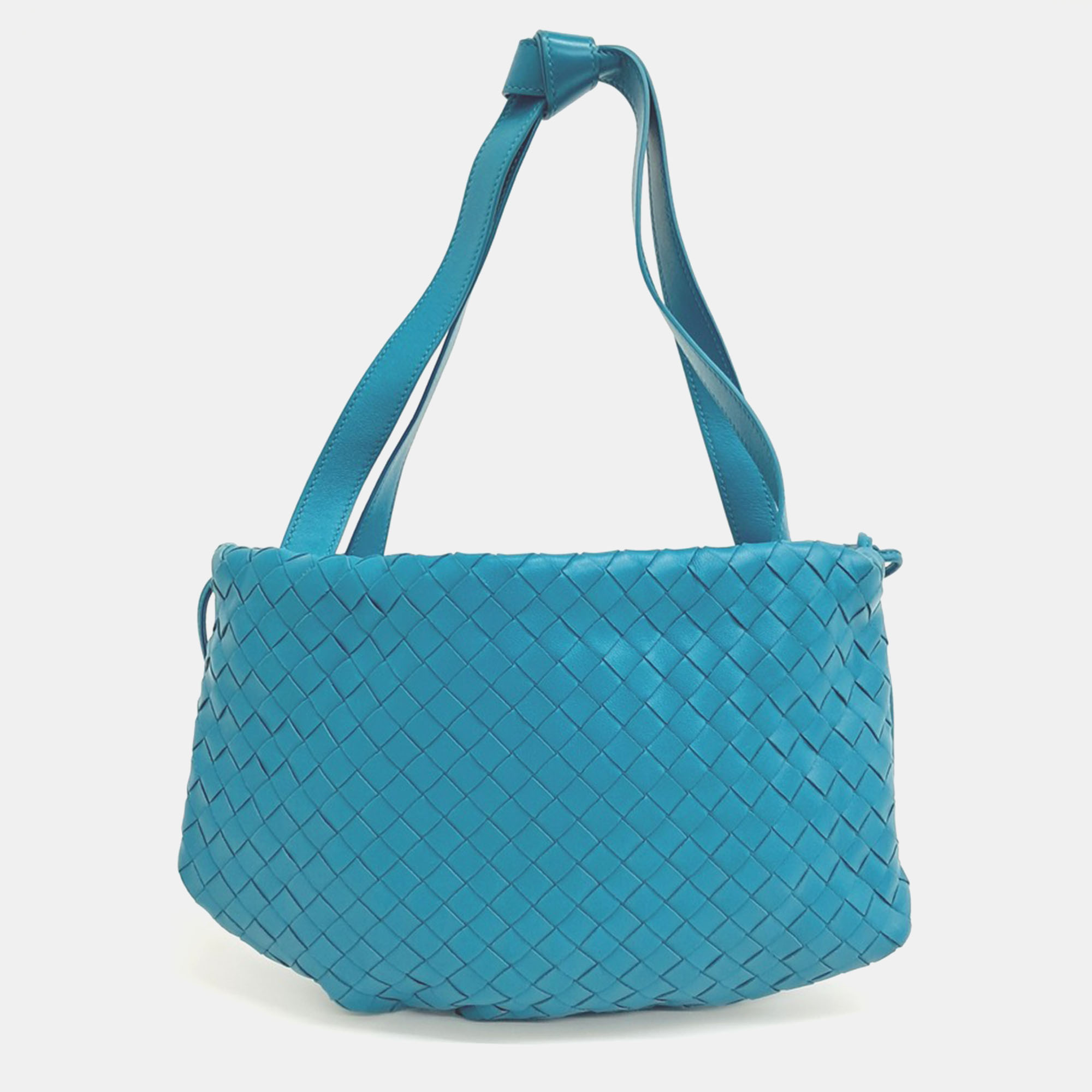 

Bottega Veneta Blue Leather Mesh Bulb Small Bag