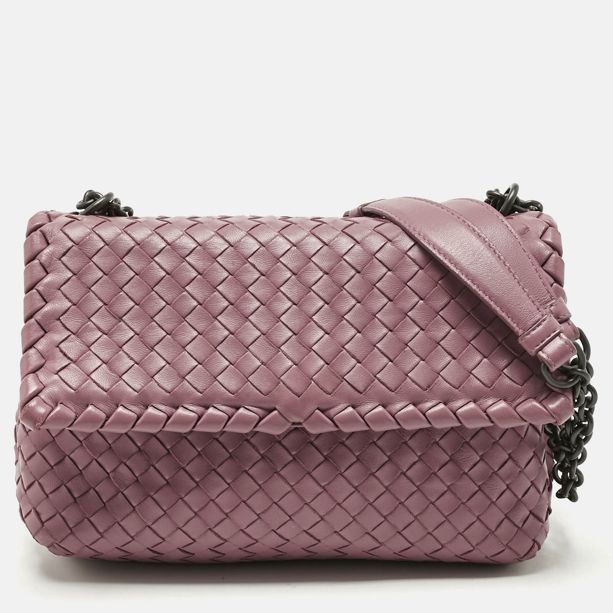 

Bottega Veneta Pink Intrecciato Leather  Olimpia Shoulder Bag