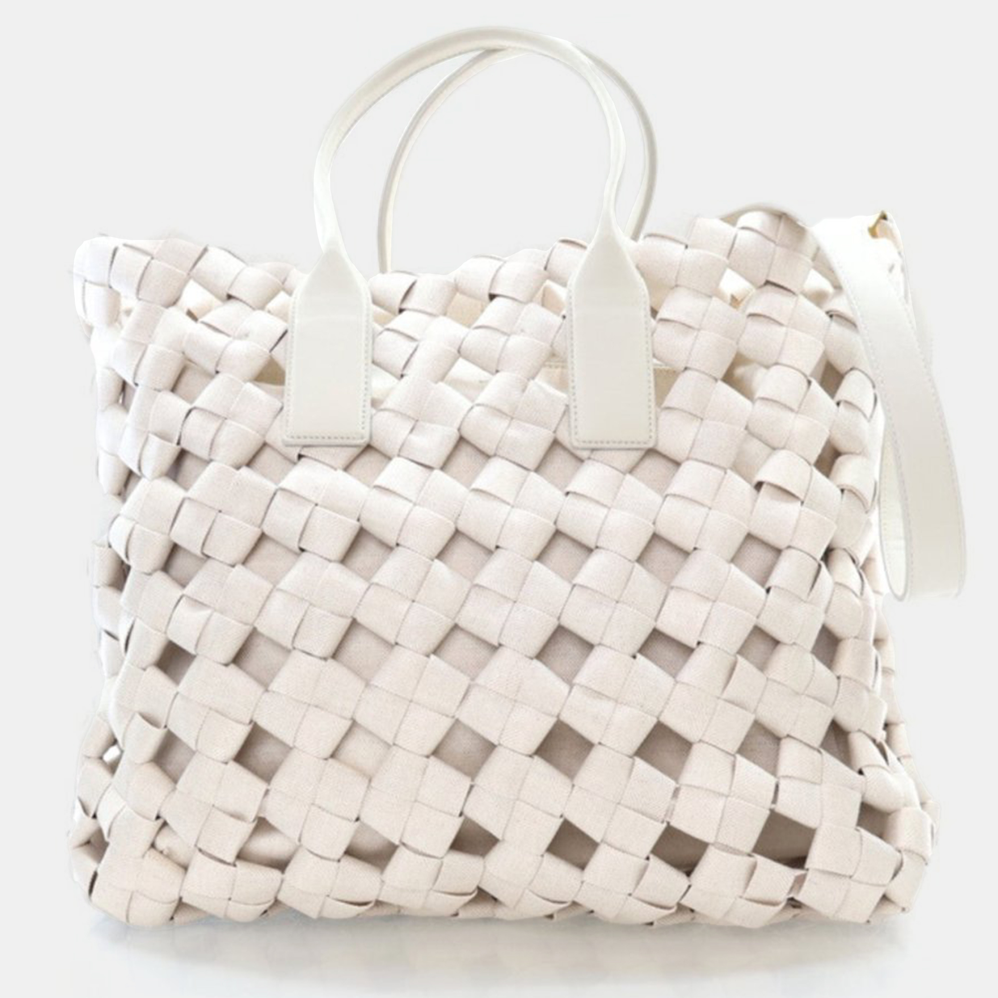 Pre-owned Bottega Veneta Canvas Woven Tote Bag