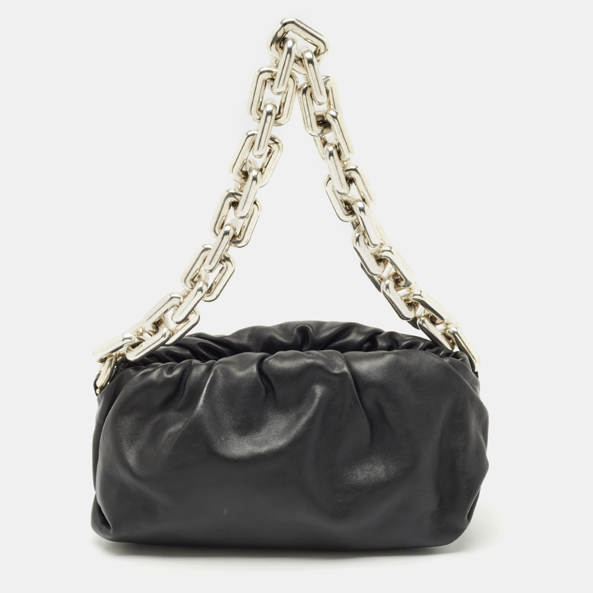 

Bottega Veneta Black Leather The Chain Pouch Bag