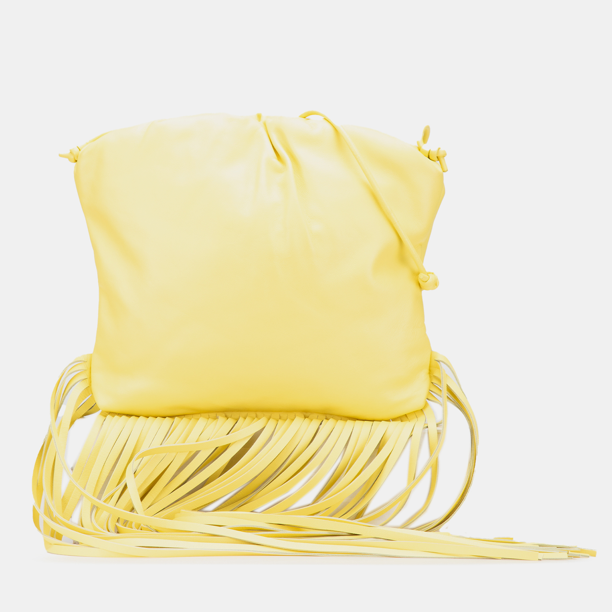 

Bottega Veneta Yellow Lambskin The Fringe Pouch