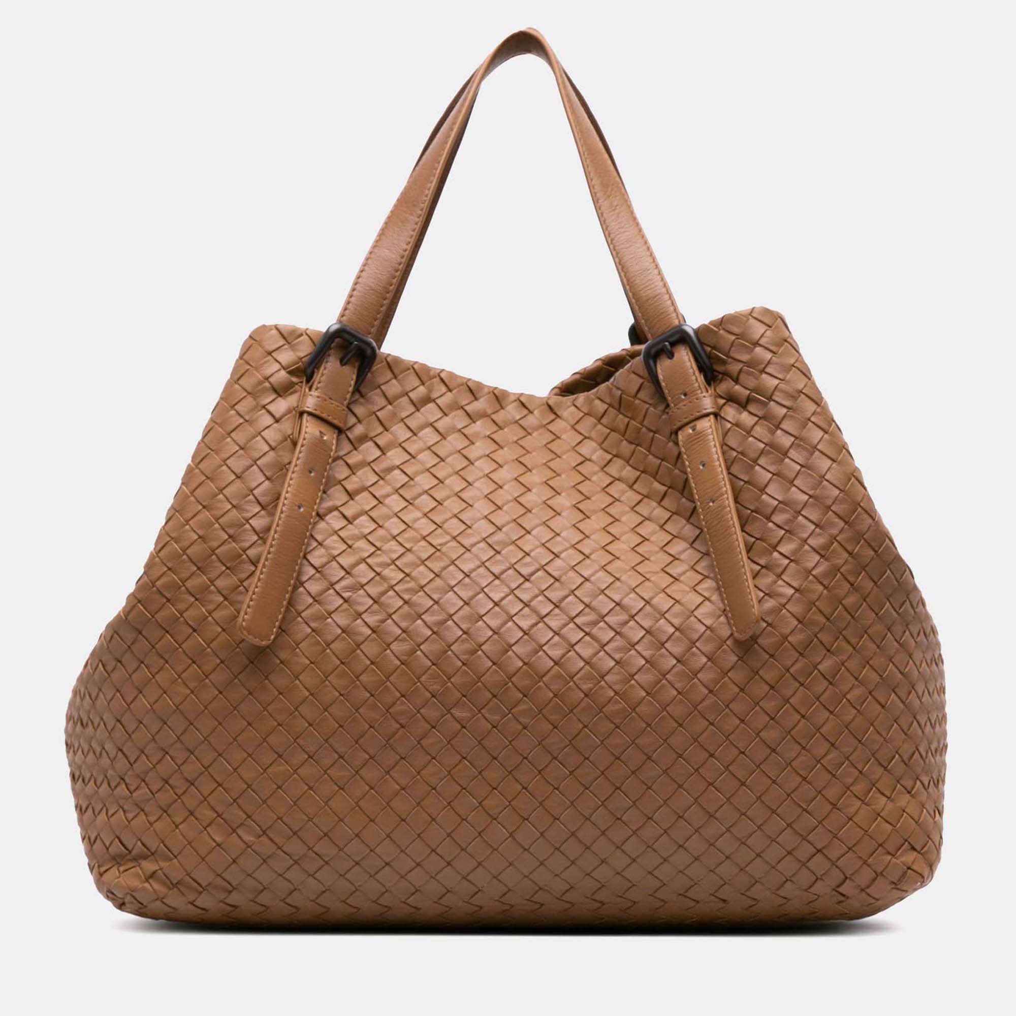 

Bottega Veneta Brown Large Nappa Intrecciato Cesta Tote