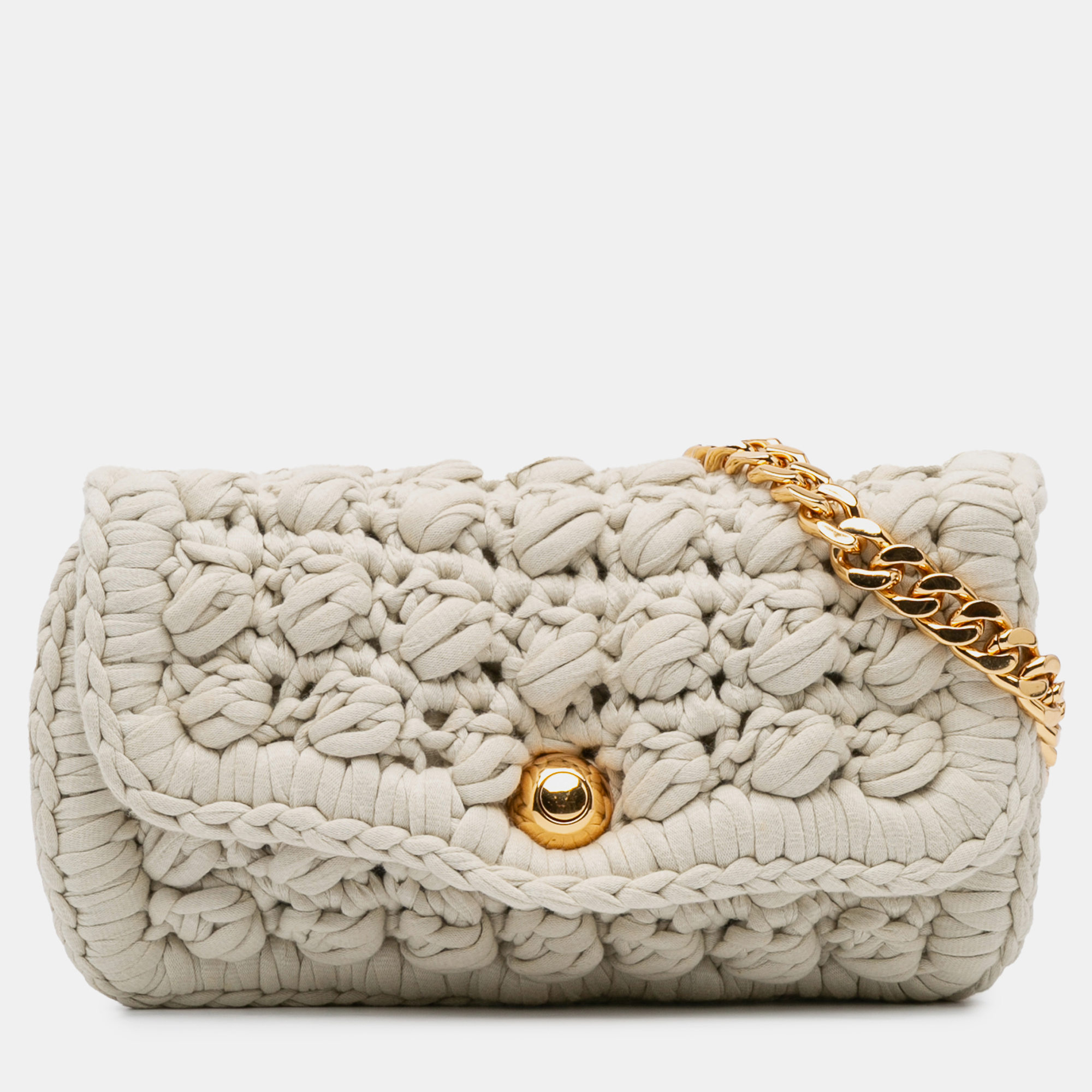 

Bottega Veneta Crochet Brown Jersey Shoulder Bag