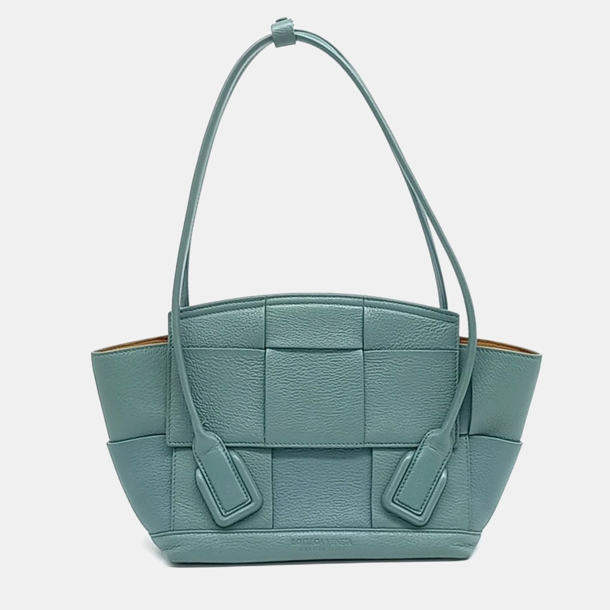 

Bottega Veneta Green Leather Arco Tote Bag