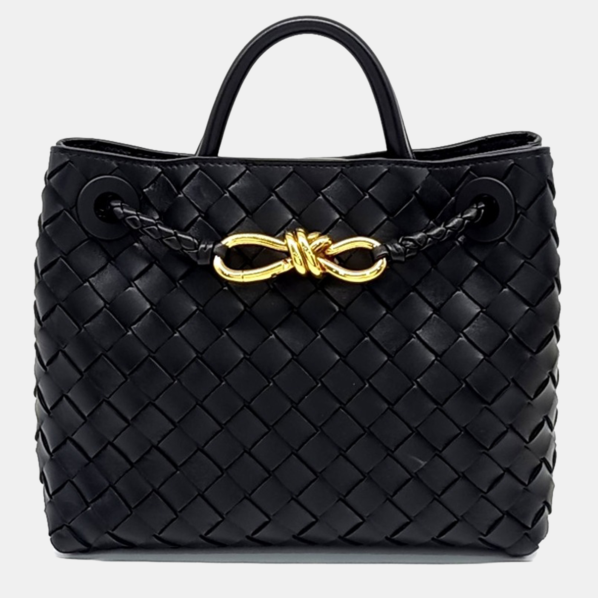 

Bottega Veneta Black Leather Andiamo Small Bag