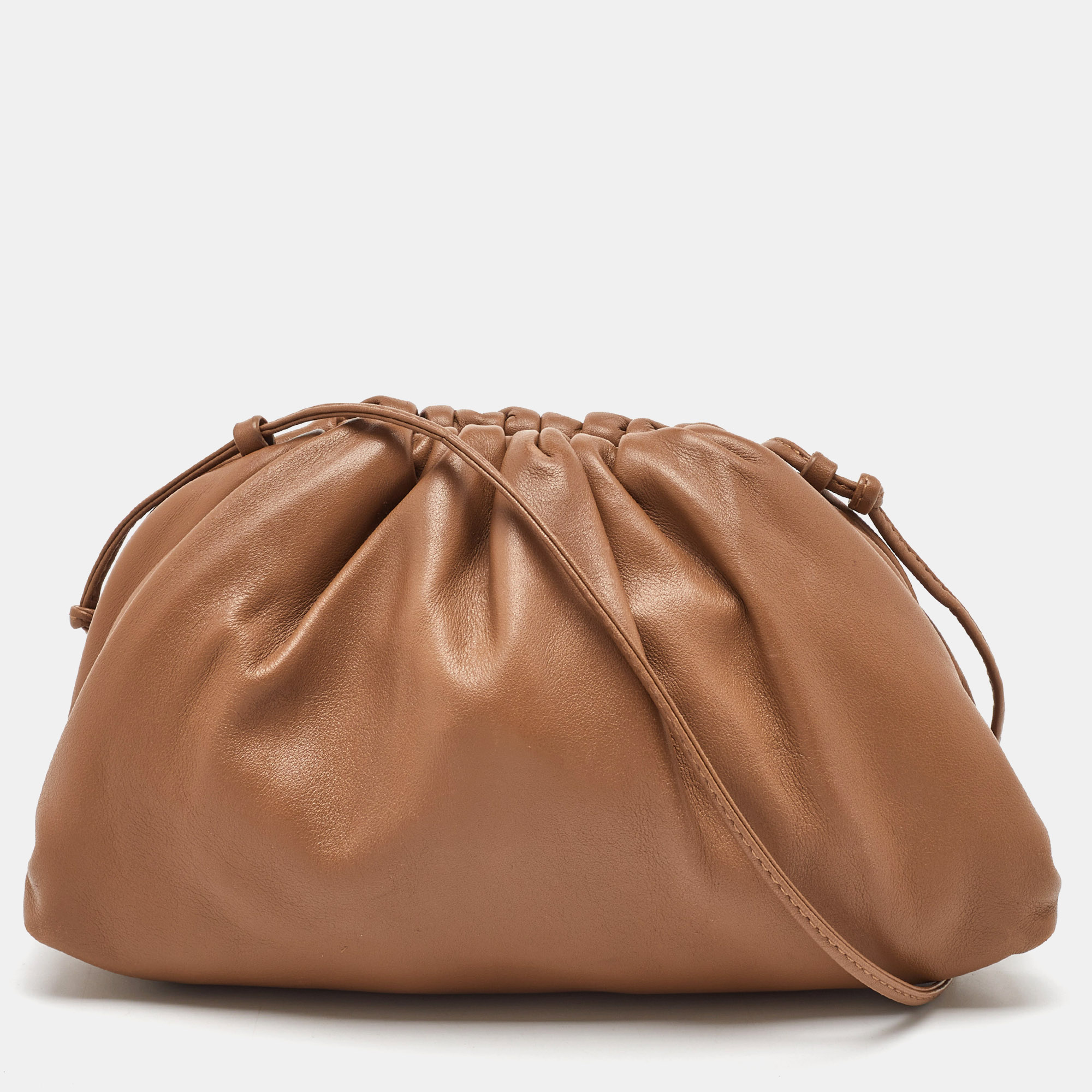 Pre-owned Bottega Veneta Brown Leather The Mini Pouch Bag
