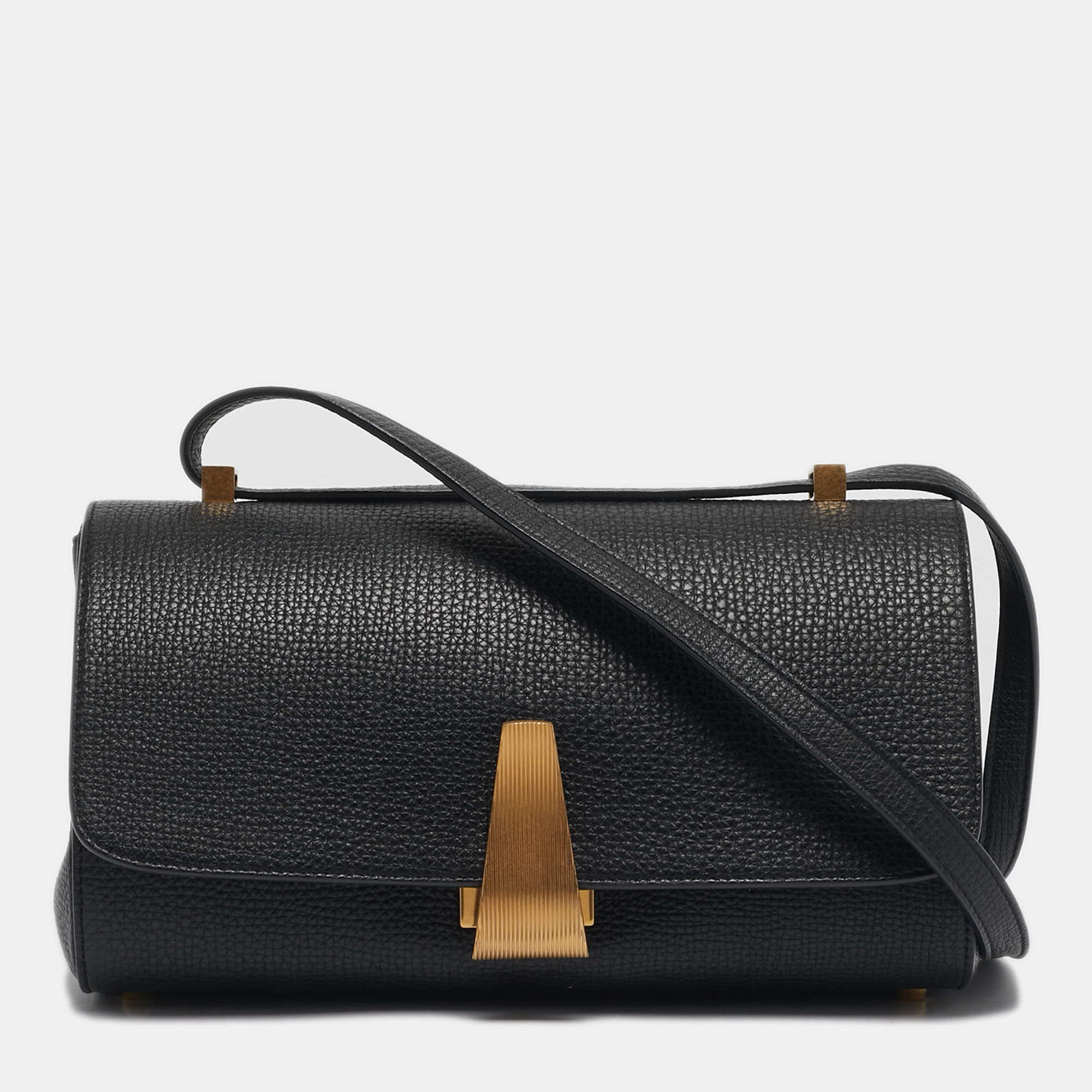 

Bottega Veneta Black Leather BV Angle Shoulder Bag