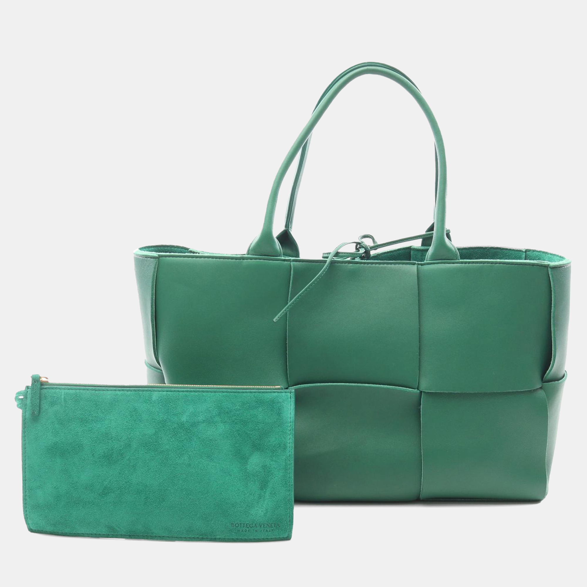 

Bottega Veneta Green Medium Nappa Maxi Intrecciato Arco Tote
