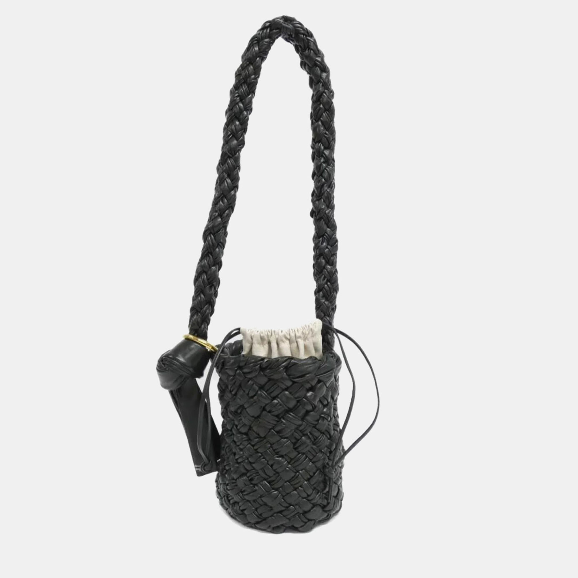 

Bottega Veneta Dark Green Leather Shoulder Bag