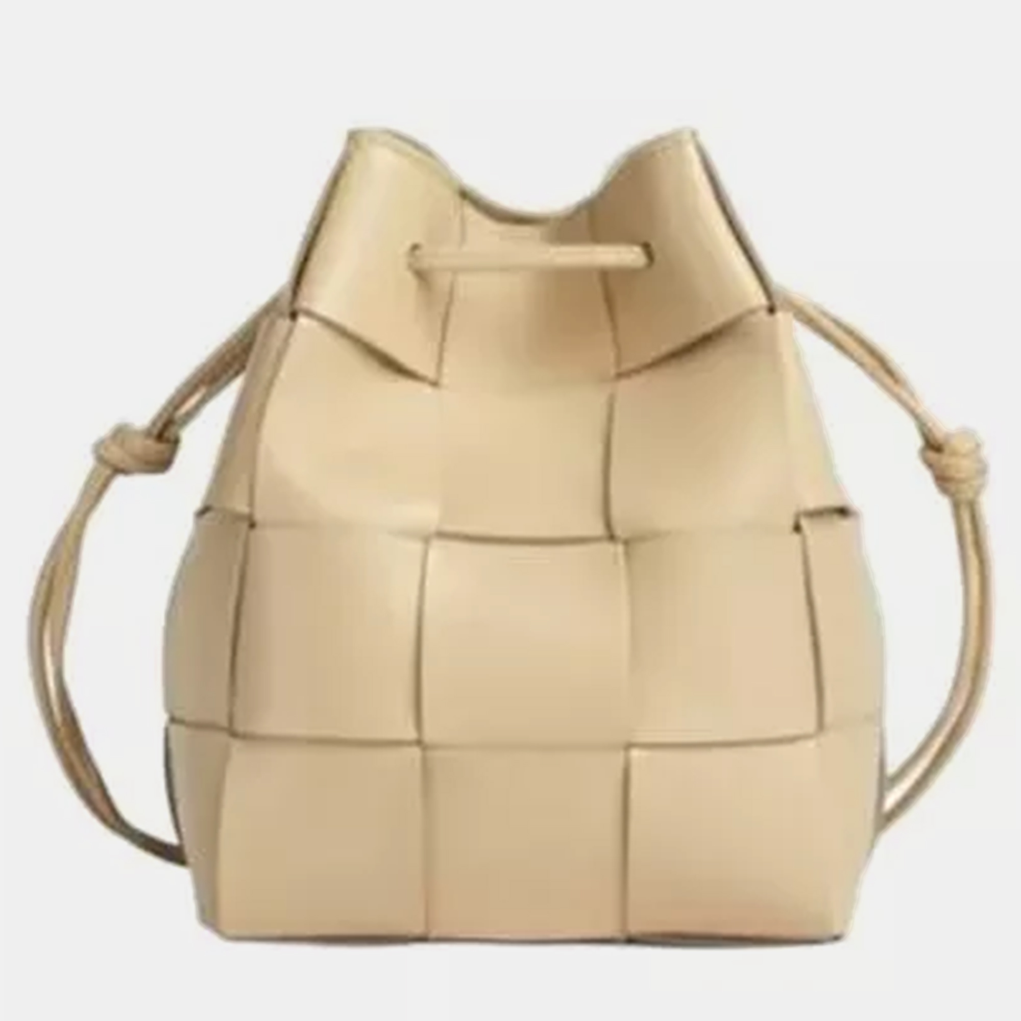 

Bottega Veneta Cassette Mini Beige Nappa Leather Bucket Bag