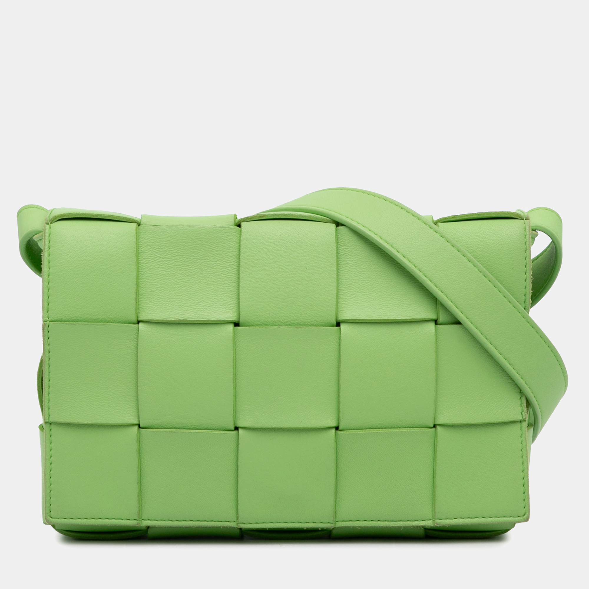 

Bottega Veneta Green Nappa Intrecciato Cassette Crossbody