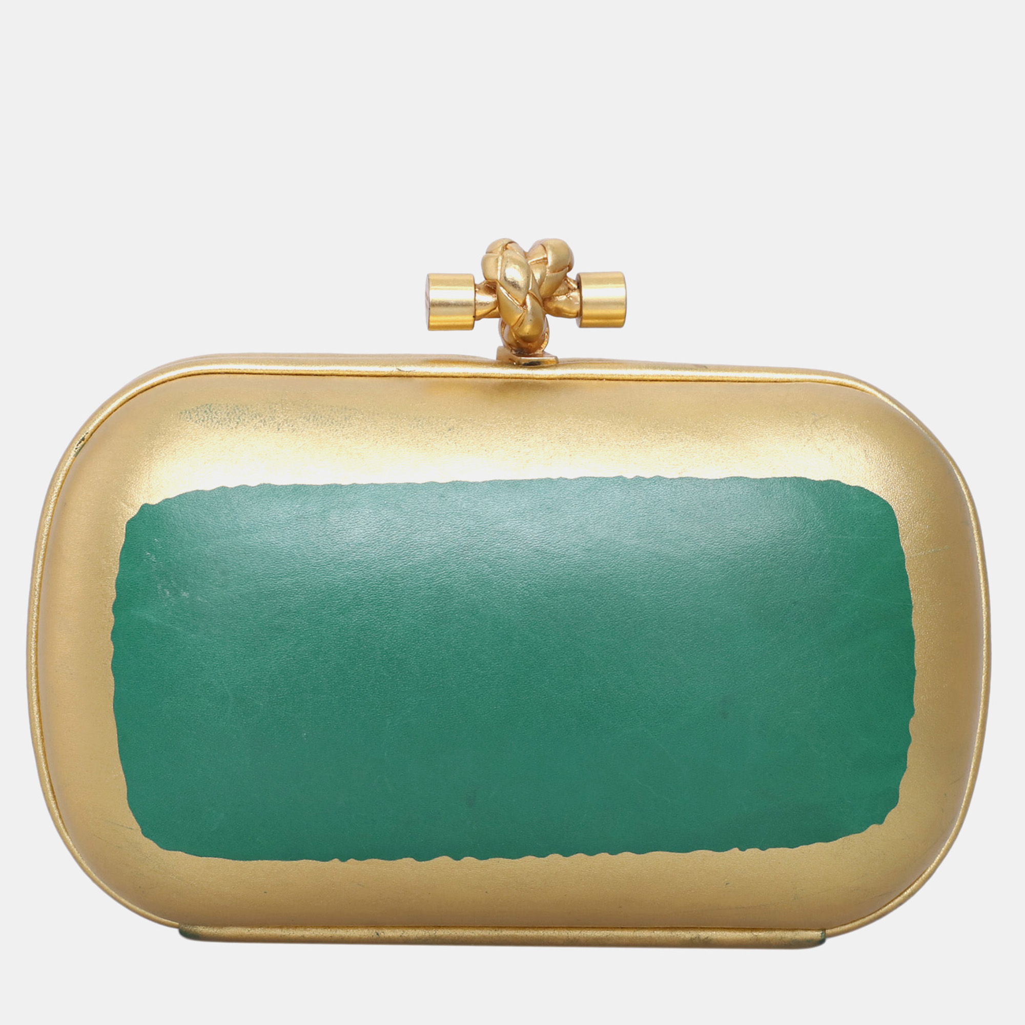 

Bottega Veneta Leather Knot Clutch, Gold