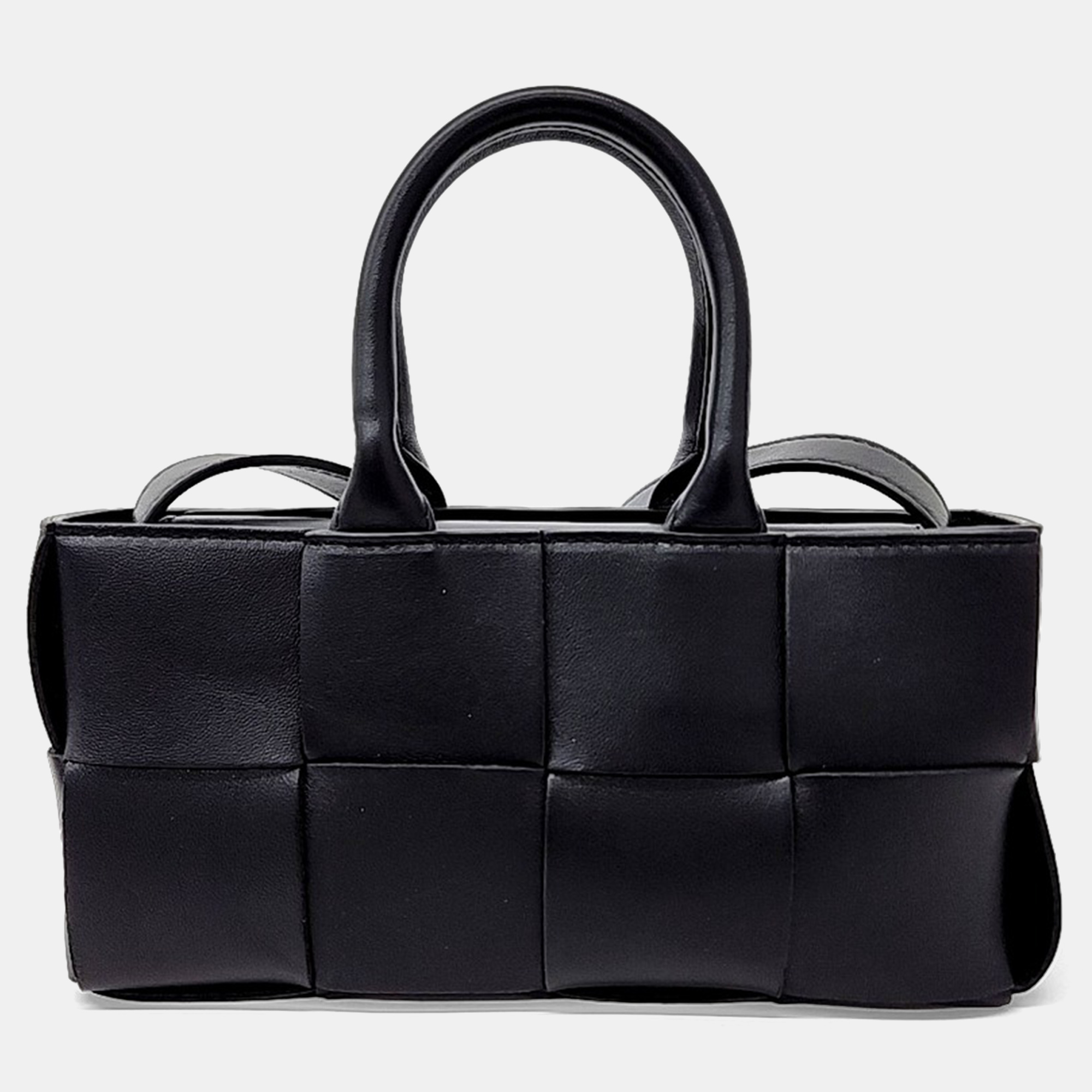 

Bottega Veneta Black Leather East West Arco Tote Mini