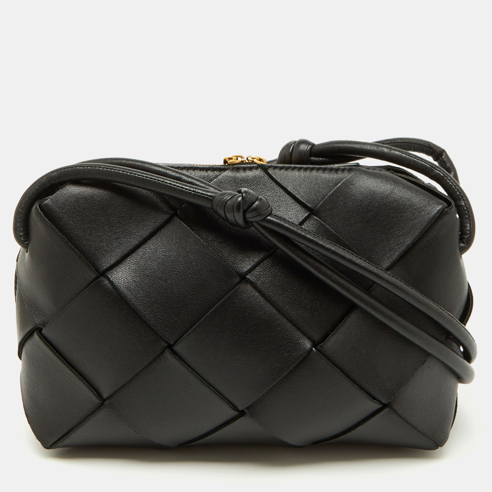 

Bottega Veneta Black Leather Small Cassette Camera Bag