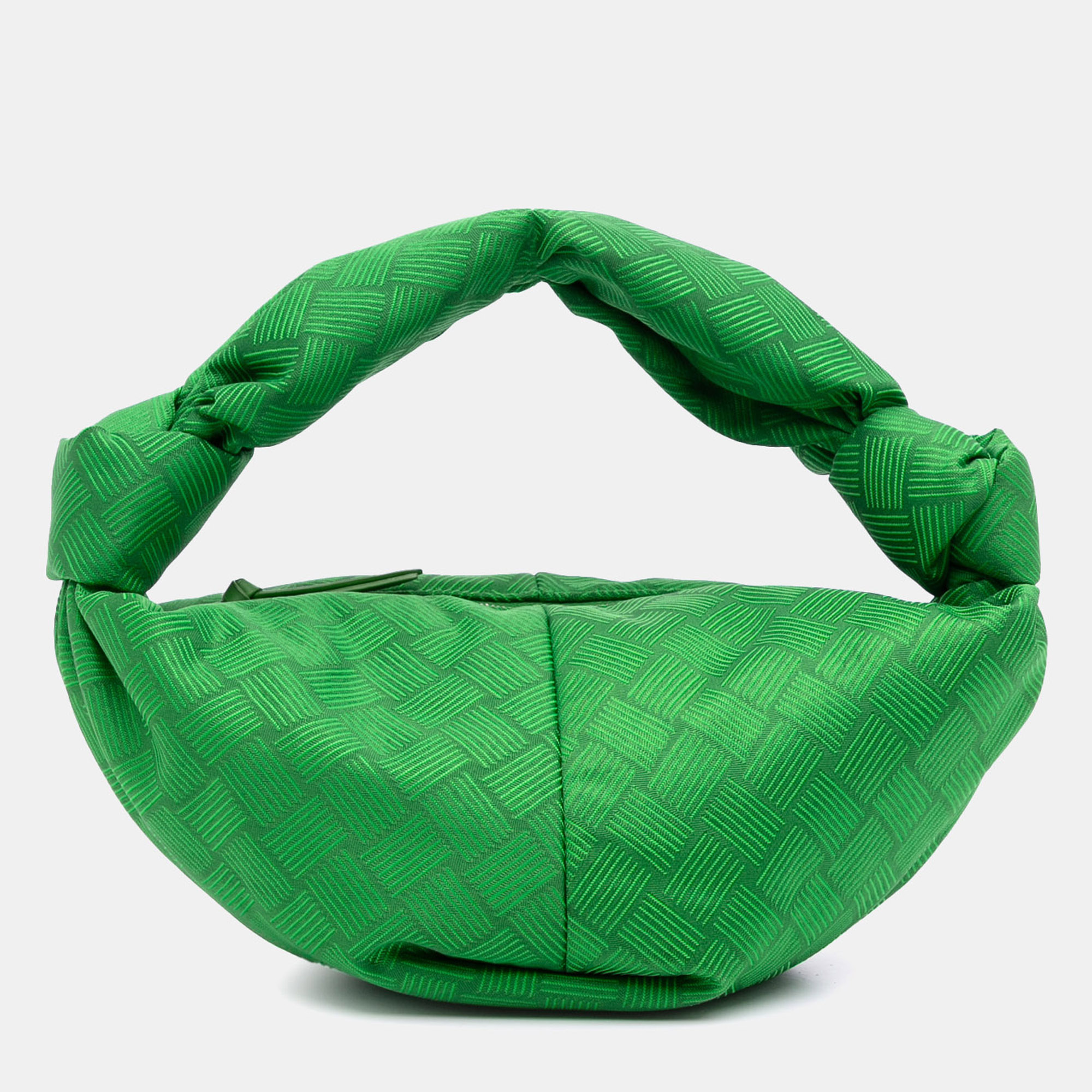 

Bottega Veneta Green Mini Jacquard Intrecciato Double Knot Bag