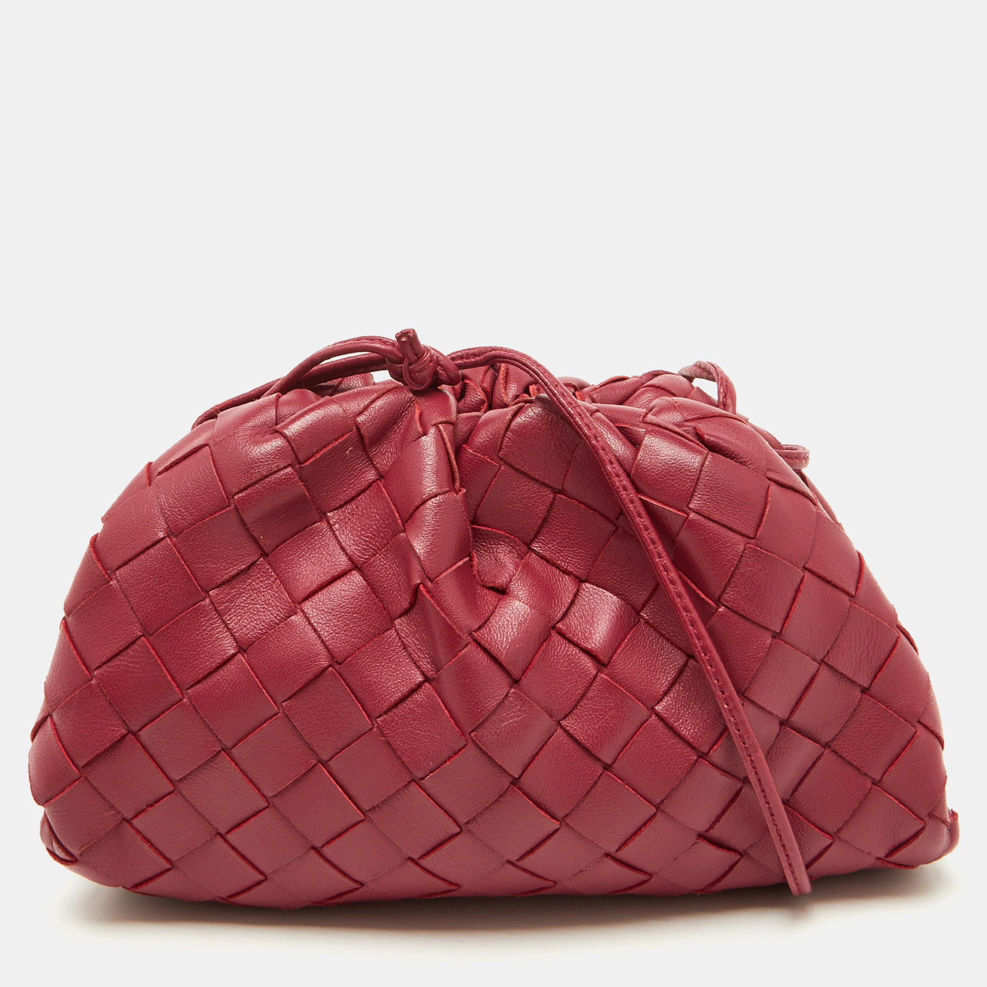 

Bottega Veneta Fuchsia Intrecciato Leather Mini The Pouch Bag, Pink