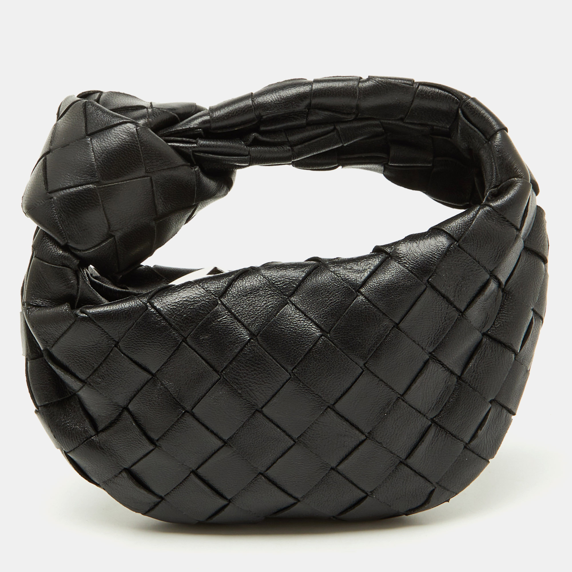 

Bottega Veneta Black Intrecciato Leather Micro Candy Jodie Bag