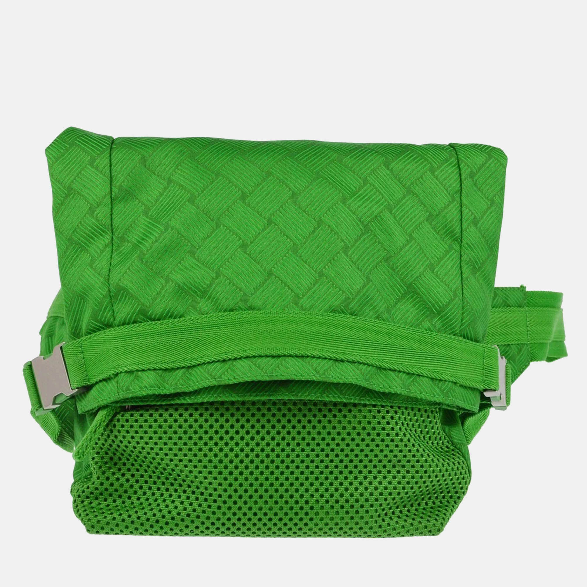 

Bottega Veneta Green Jacquard Nylon Bum Bag